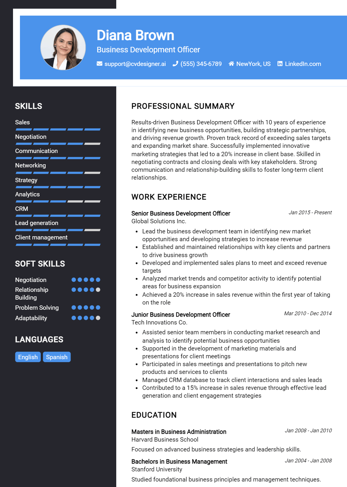 8 Business Development Officer Resume Examples for 2026: Writing Guide Preview