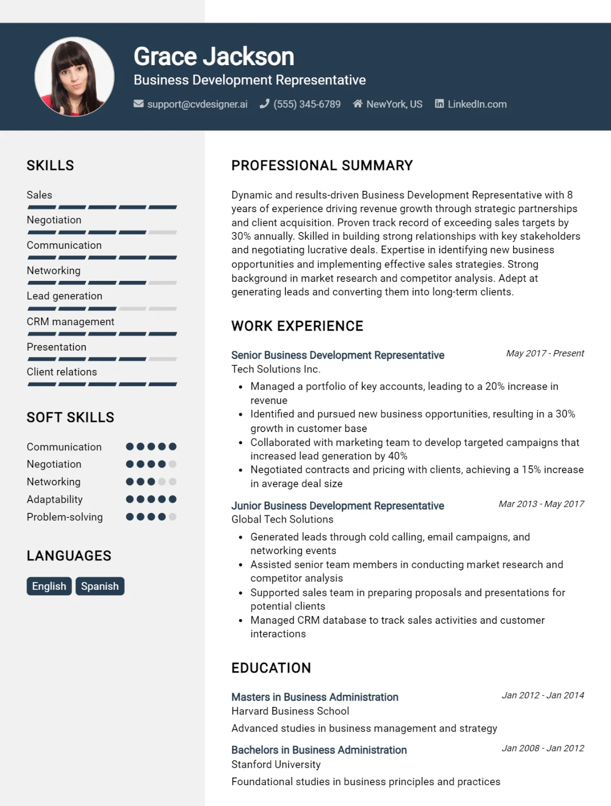 Business Development Representative CV Example For 2026: Best Tips & Templates Preview