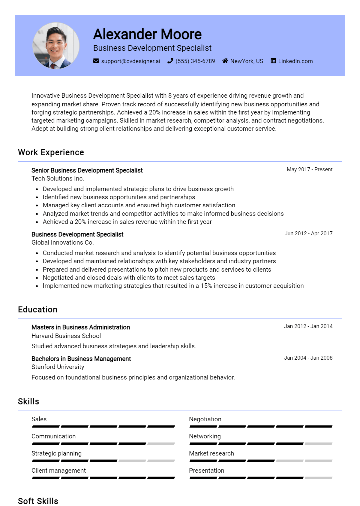 8 Business Development Specialist Resume Examples for 2026: Top CV Skills Preview