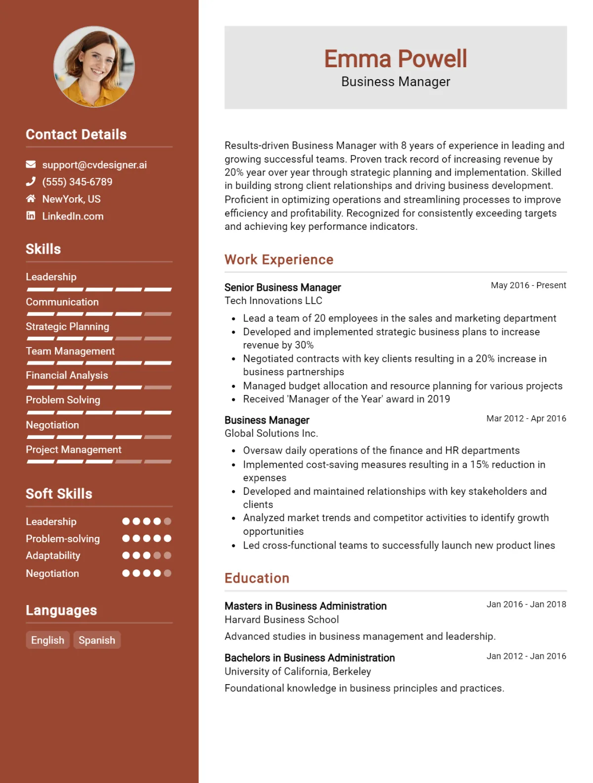 9 Business Manager CV Examples And Free Templates For 2026 Preview