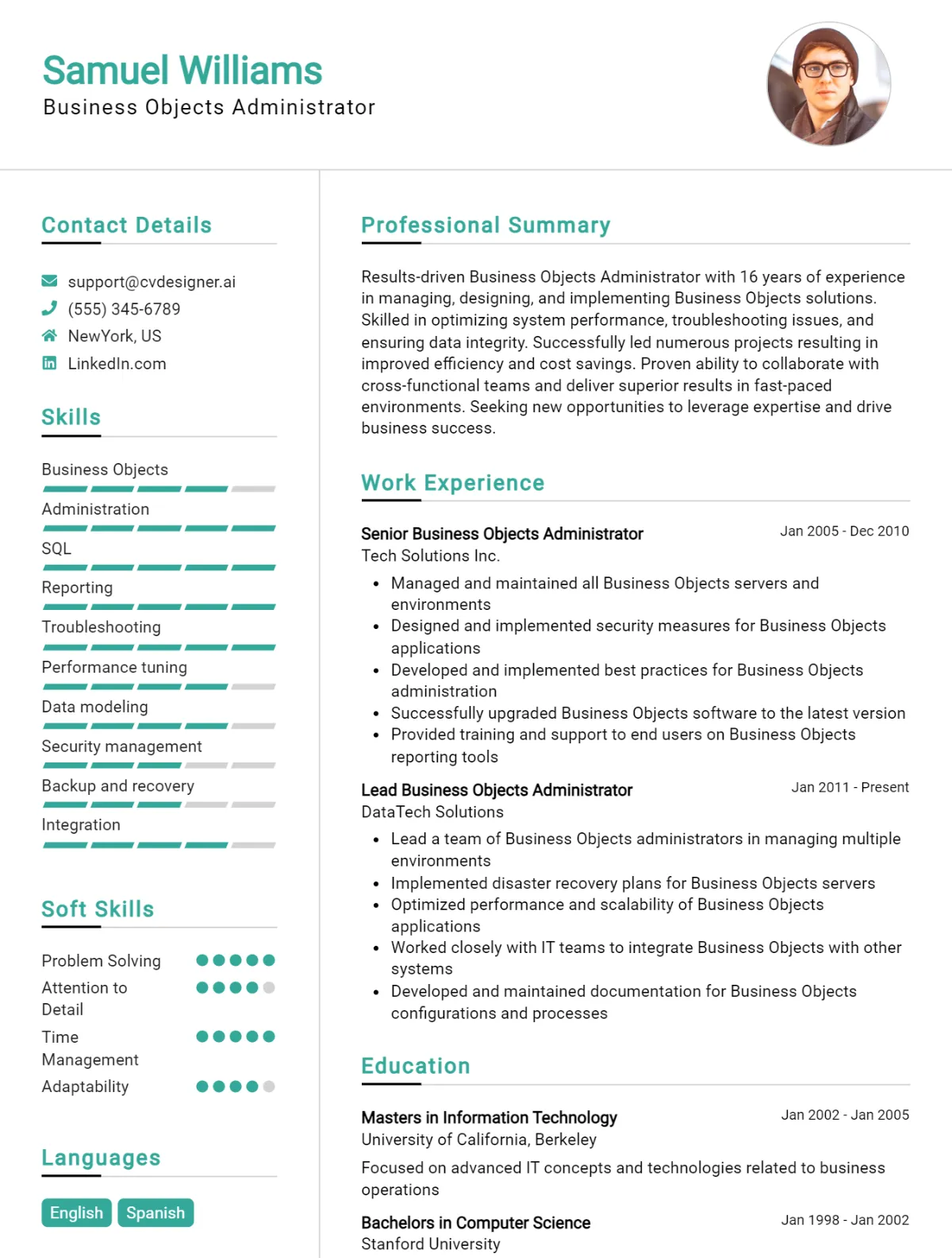 Business Objects Administrator CV Example For 2026: Proven Tips & Templates Preview