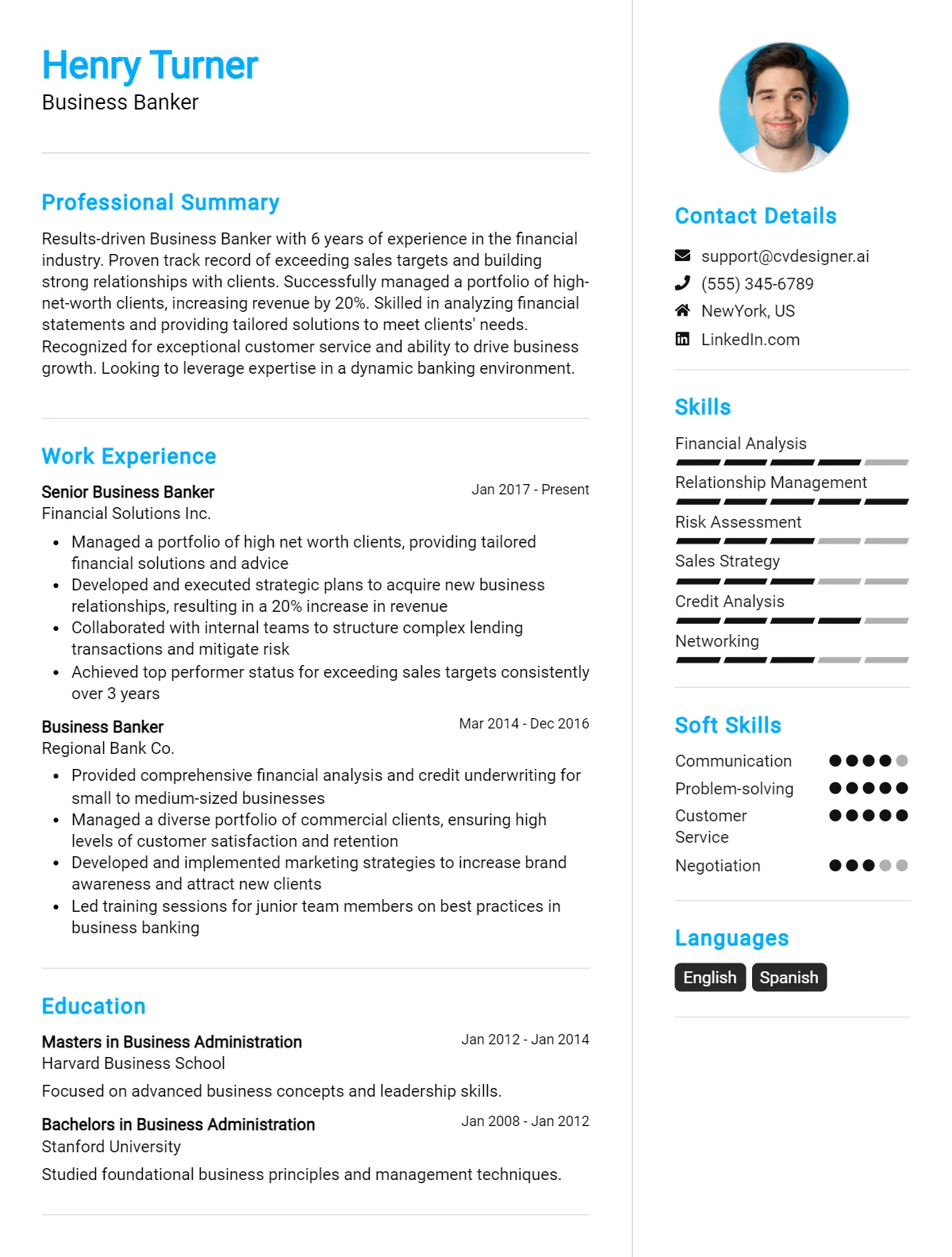 Business Banker CV Example & Templates for 2026 Preview