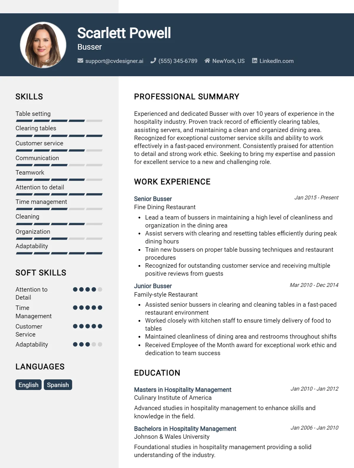 Busser CV Example For 2026: Effective CV Writing Tips Preview
