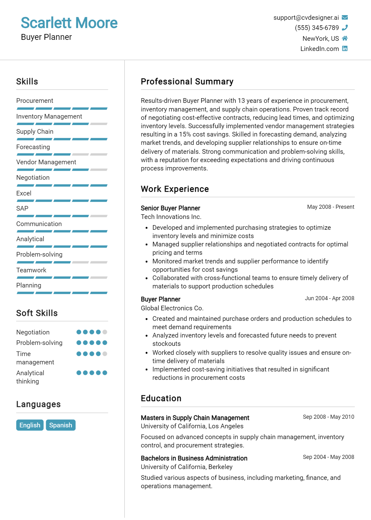 Buyer Planner Resume Example for 2026: Writing Guide Preview