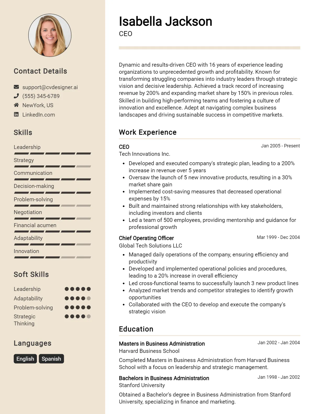 CEO CV Example For 2026: Strategies & Templates Preview