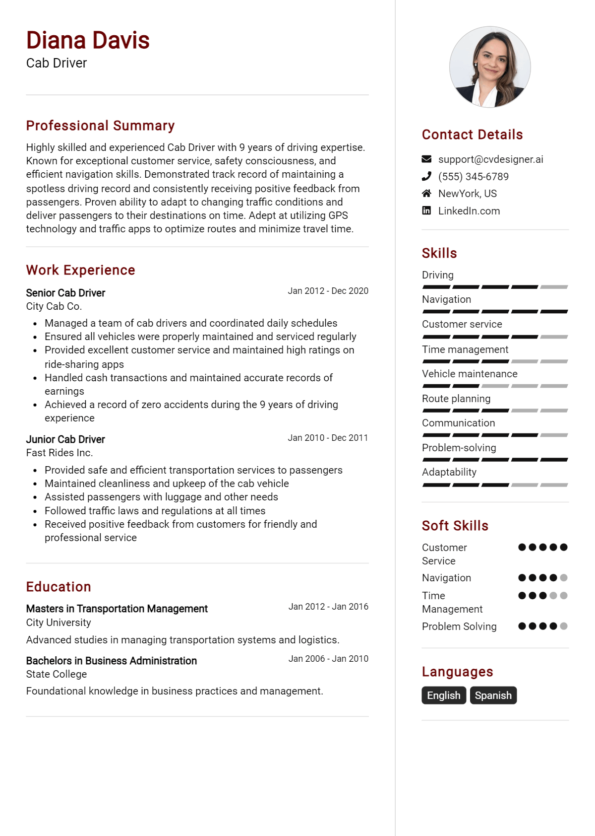 22 Cab Driver Resume Examples for 2026: Tips to Stand Out Preview