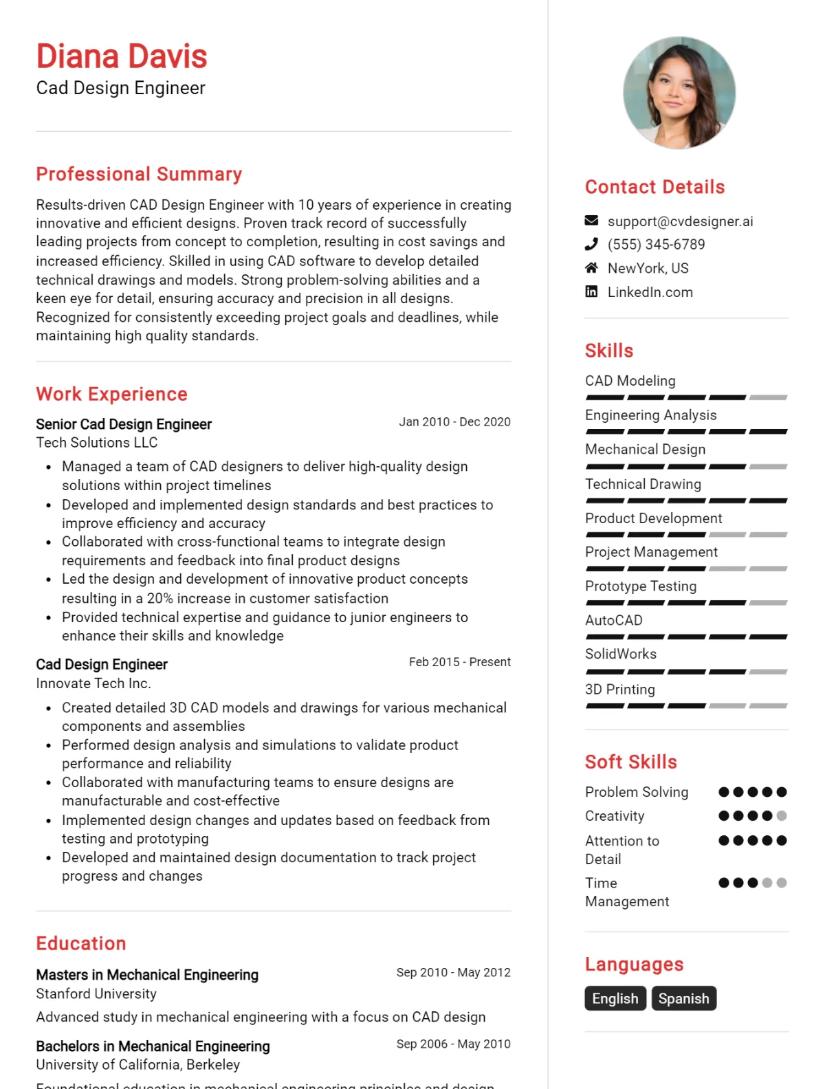 Cad Design Engineer CV Example For 2026: Top Tips & Samples Preview