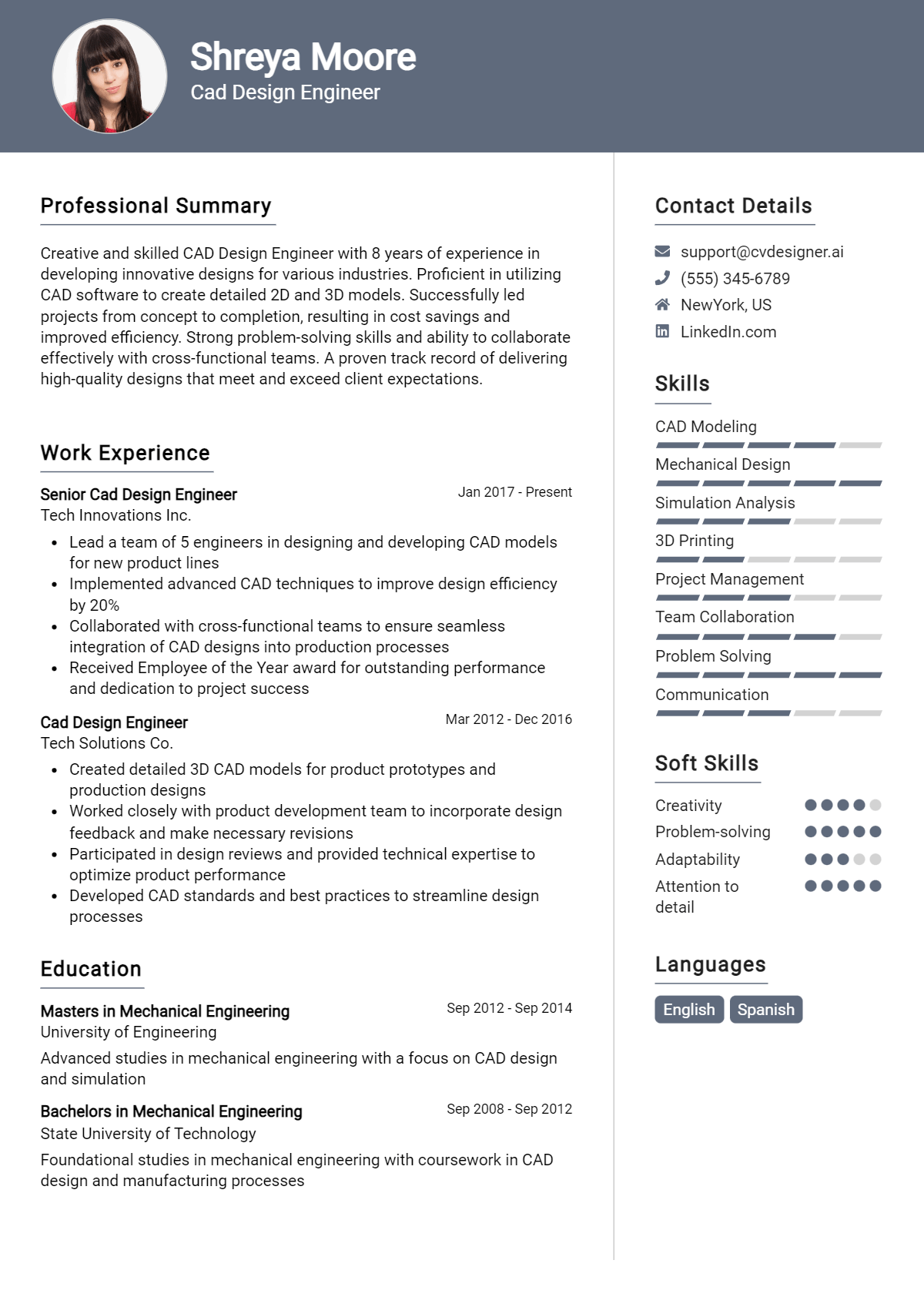8 CAD Design Engineer Resume Examples And Templates for 2026 Preview