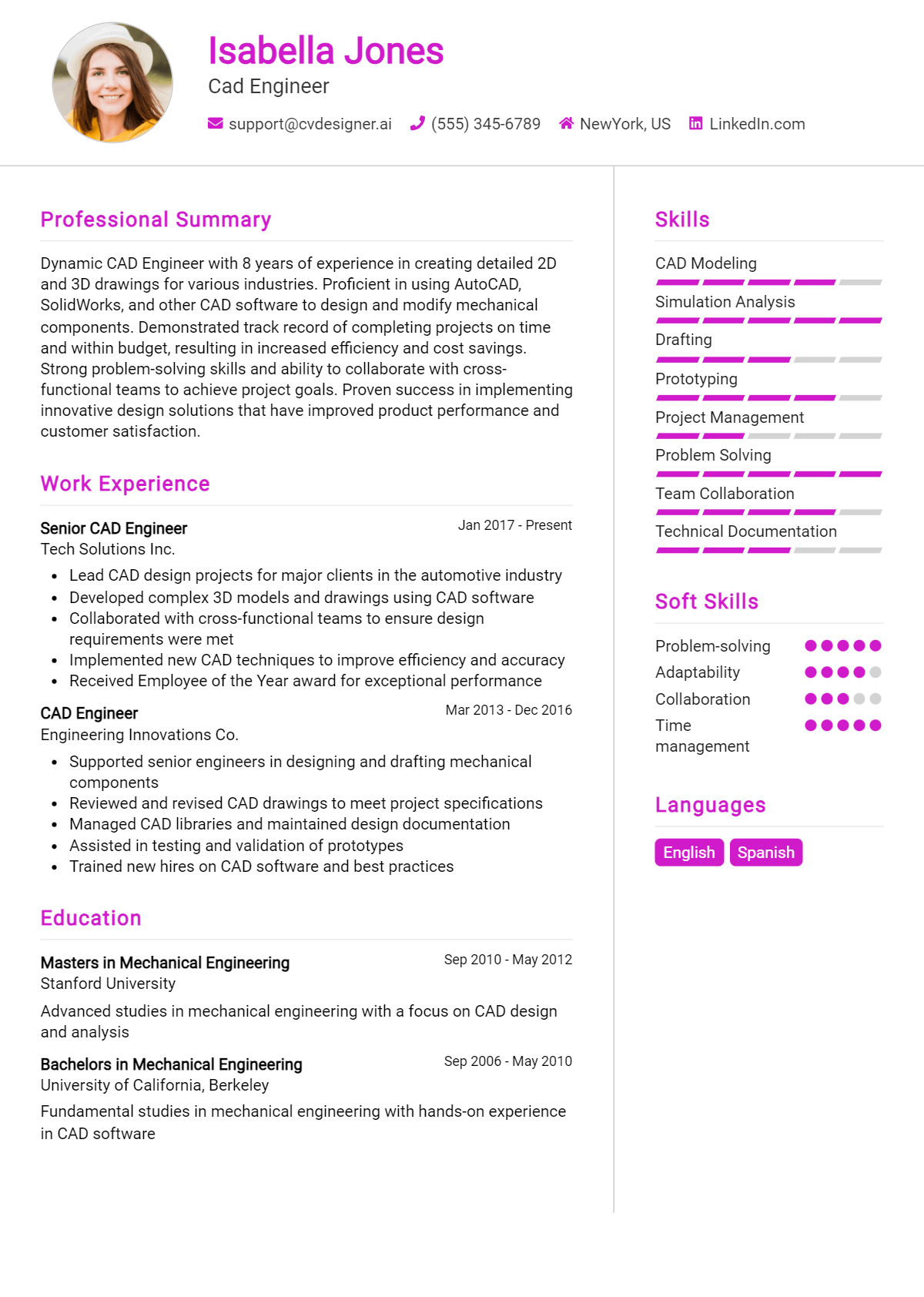 9 CAD Engineer Resume Examples And Templates for 2026 Preview