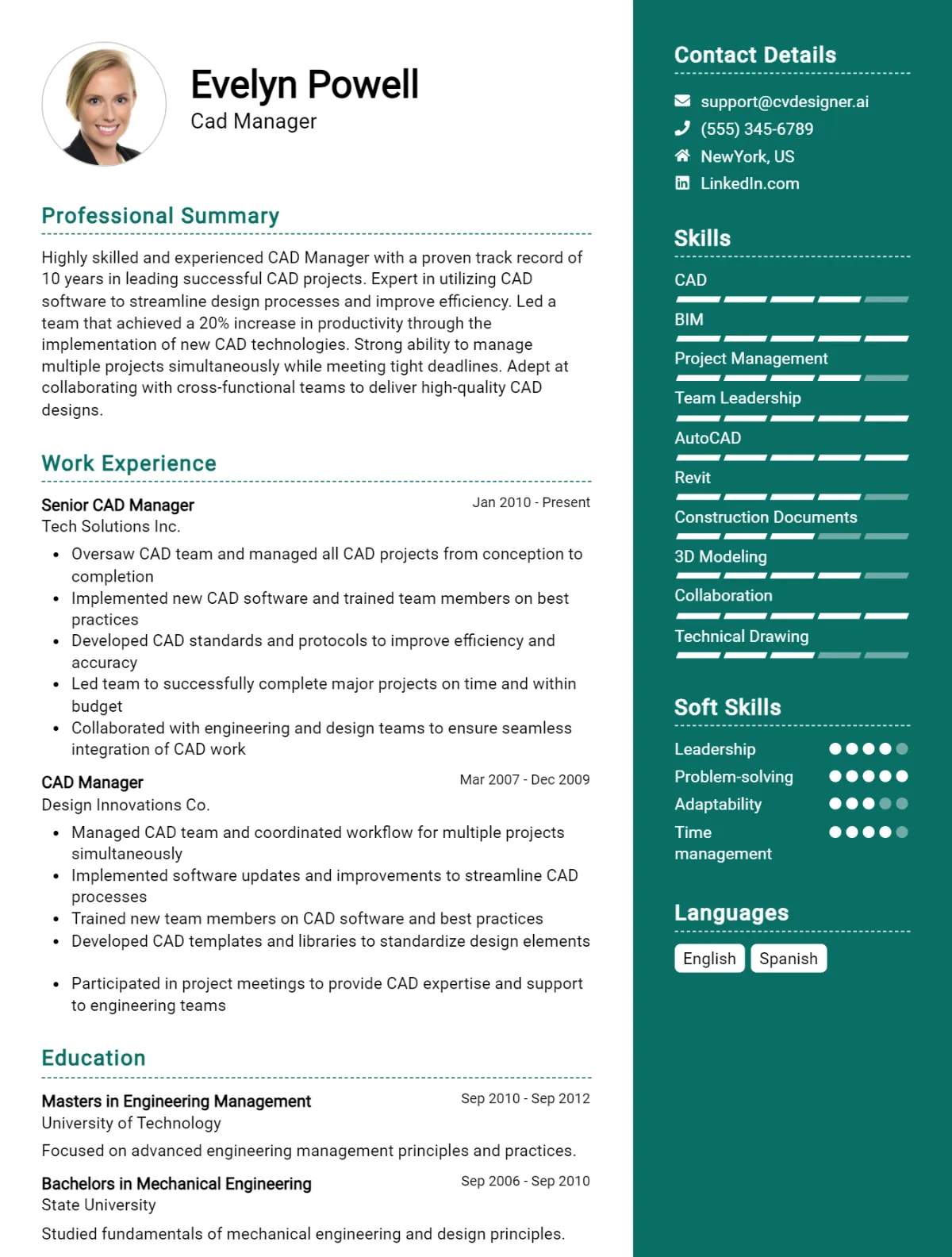 Cad Manager CV Example For 2026: Tips to Stand Out Preview