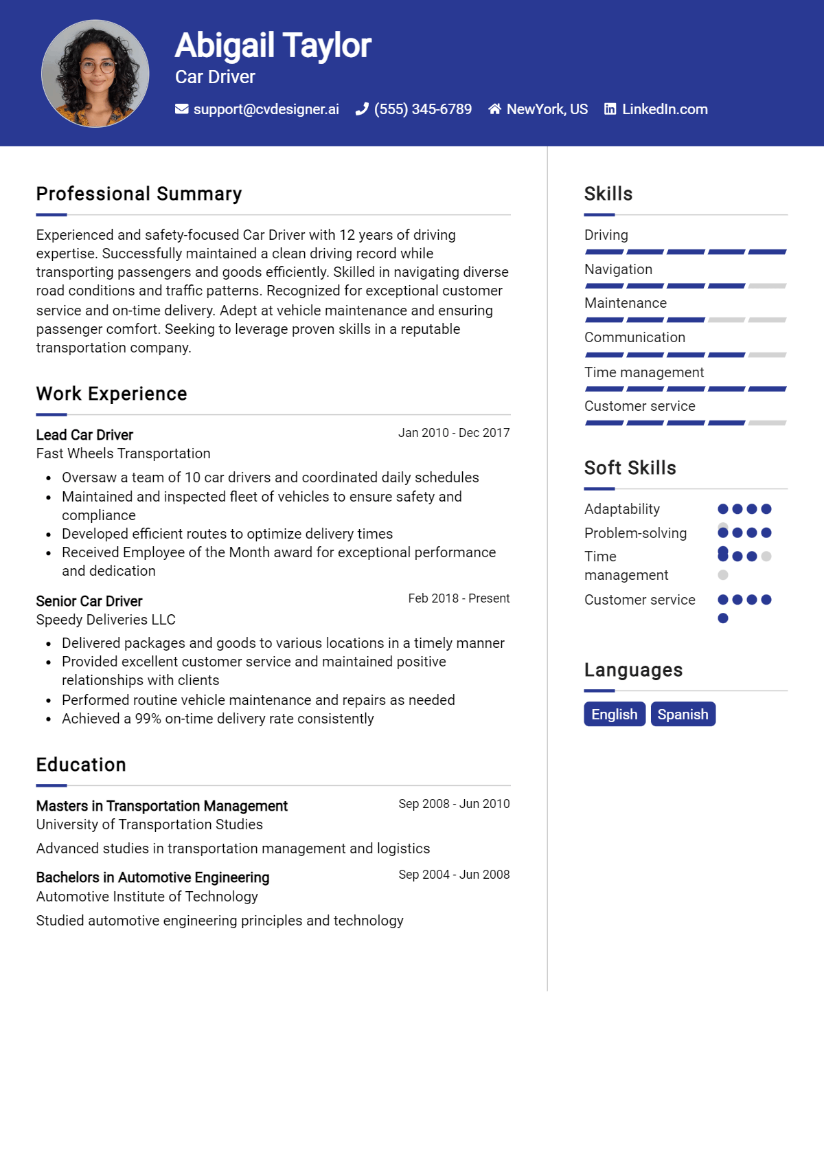 24 Car Driver Resume Examples for 2026: Proven Tips & Templates Preview