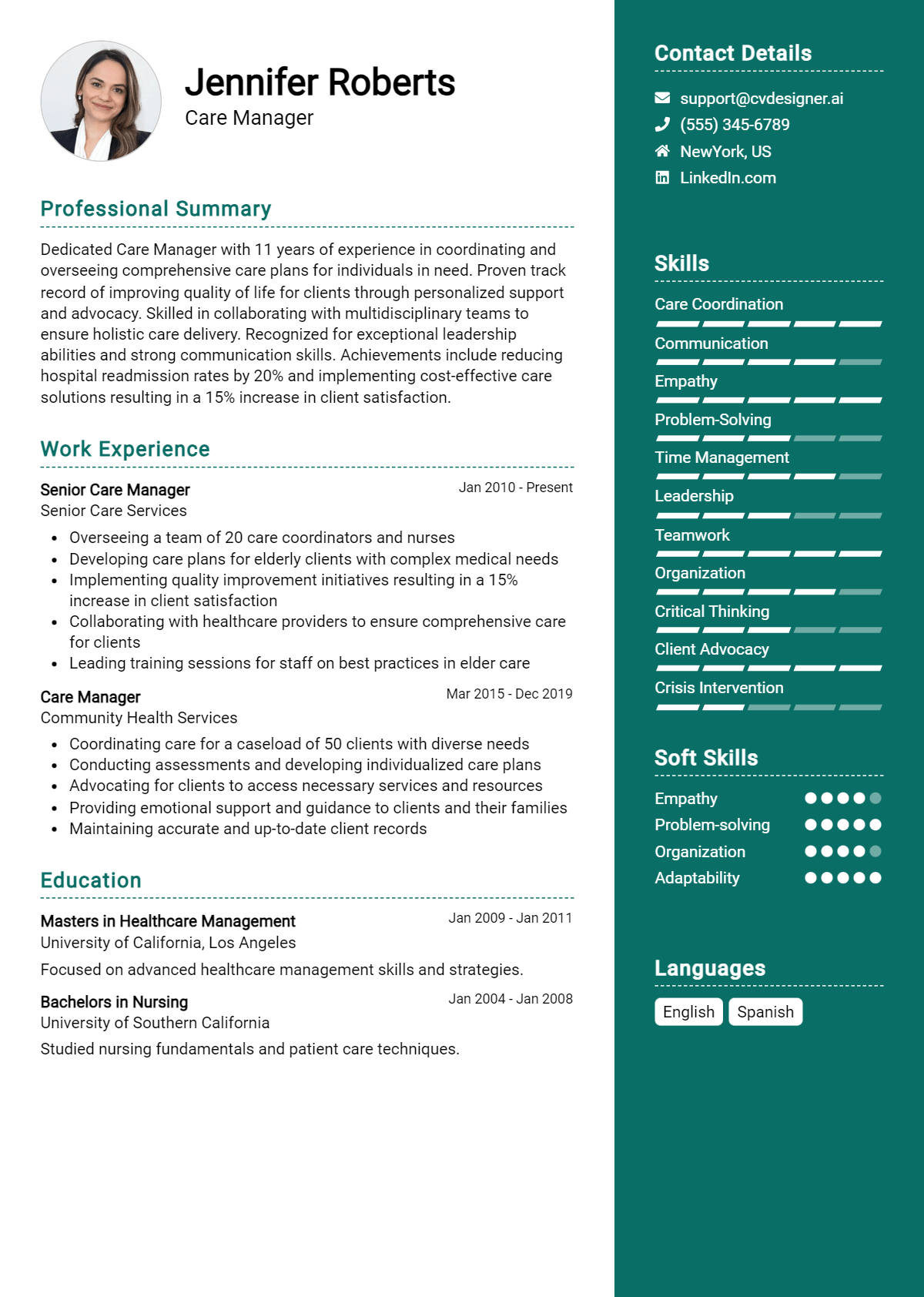 Care Manager Resume Example for 2026: Best Writing Guide Preview