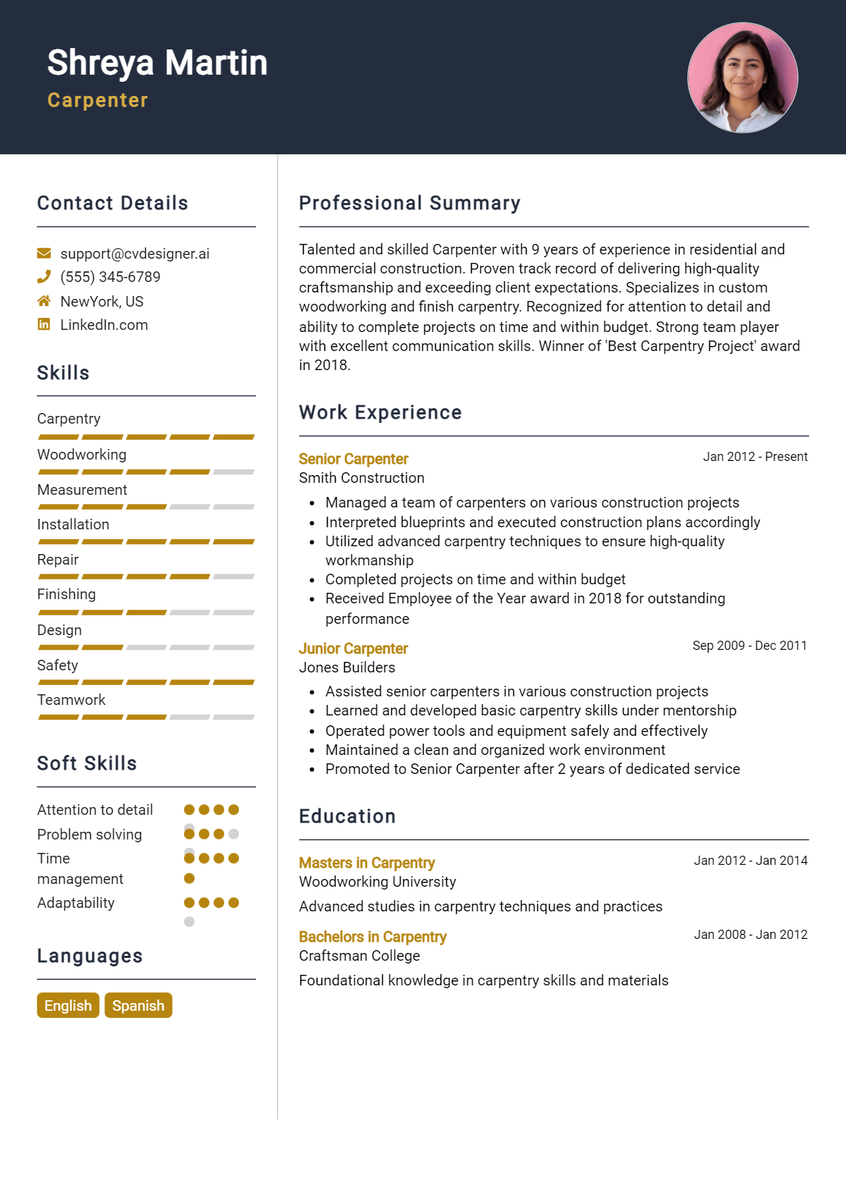 Carpenter Resume Example for 2026: Best Formatting Tips Preview