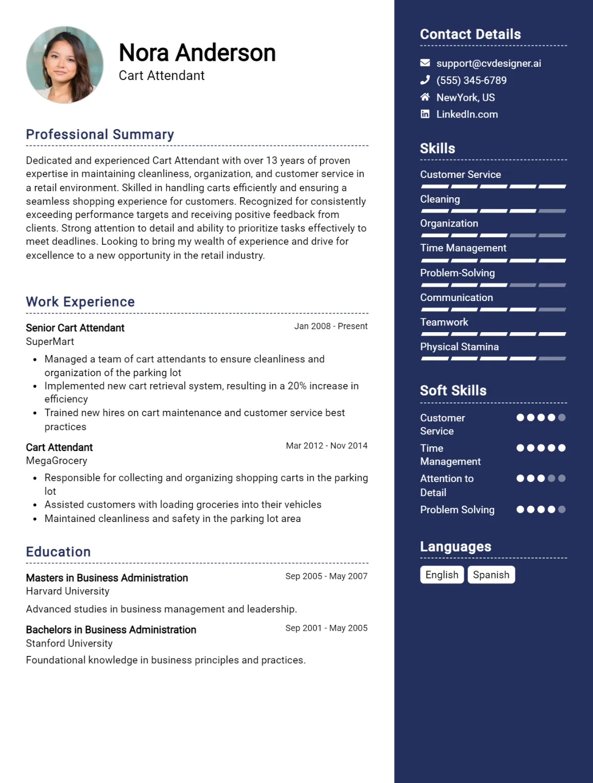 Cart Attendant CV Example For 2026: Proven Tips & Templates Preview
