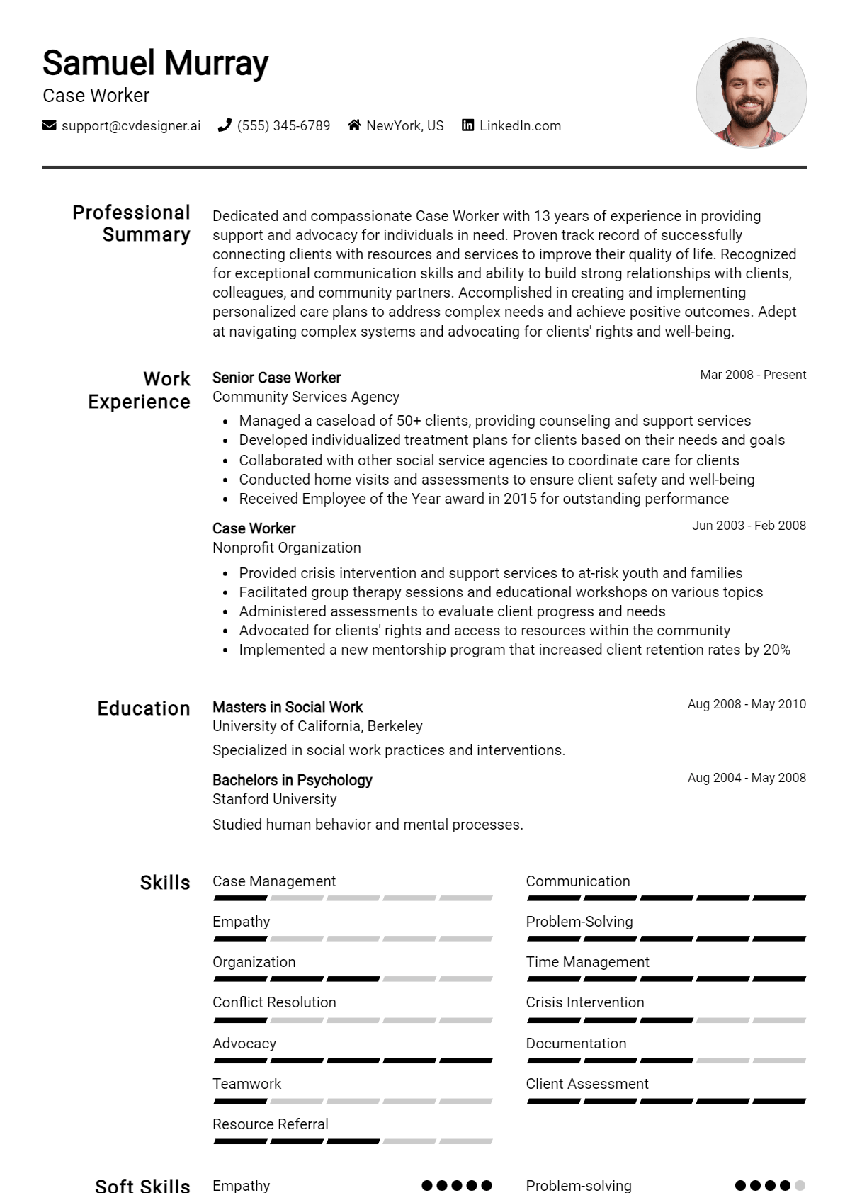 Case Worker Resume Example for 2026: Top CV Skills Preview