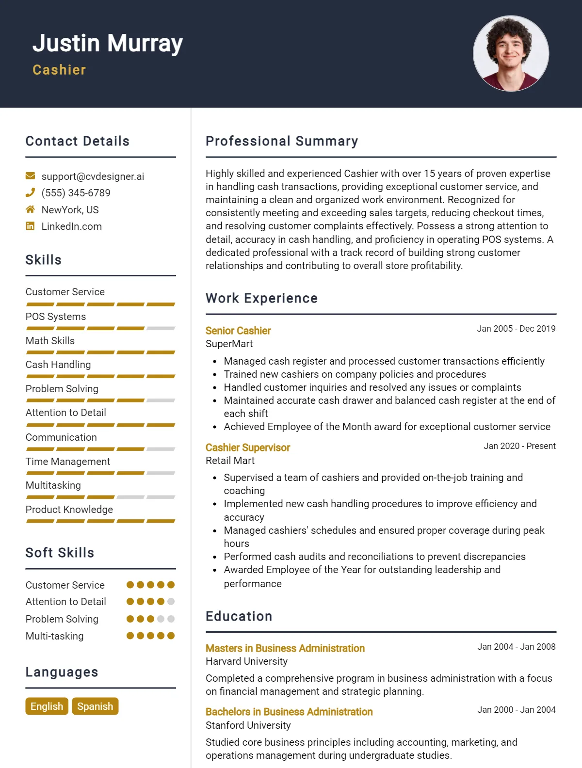 Cashier CV Example For 2026: Best Writing Guide Preview
