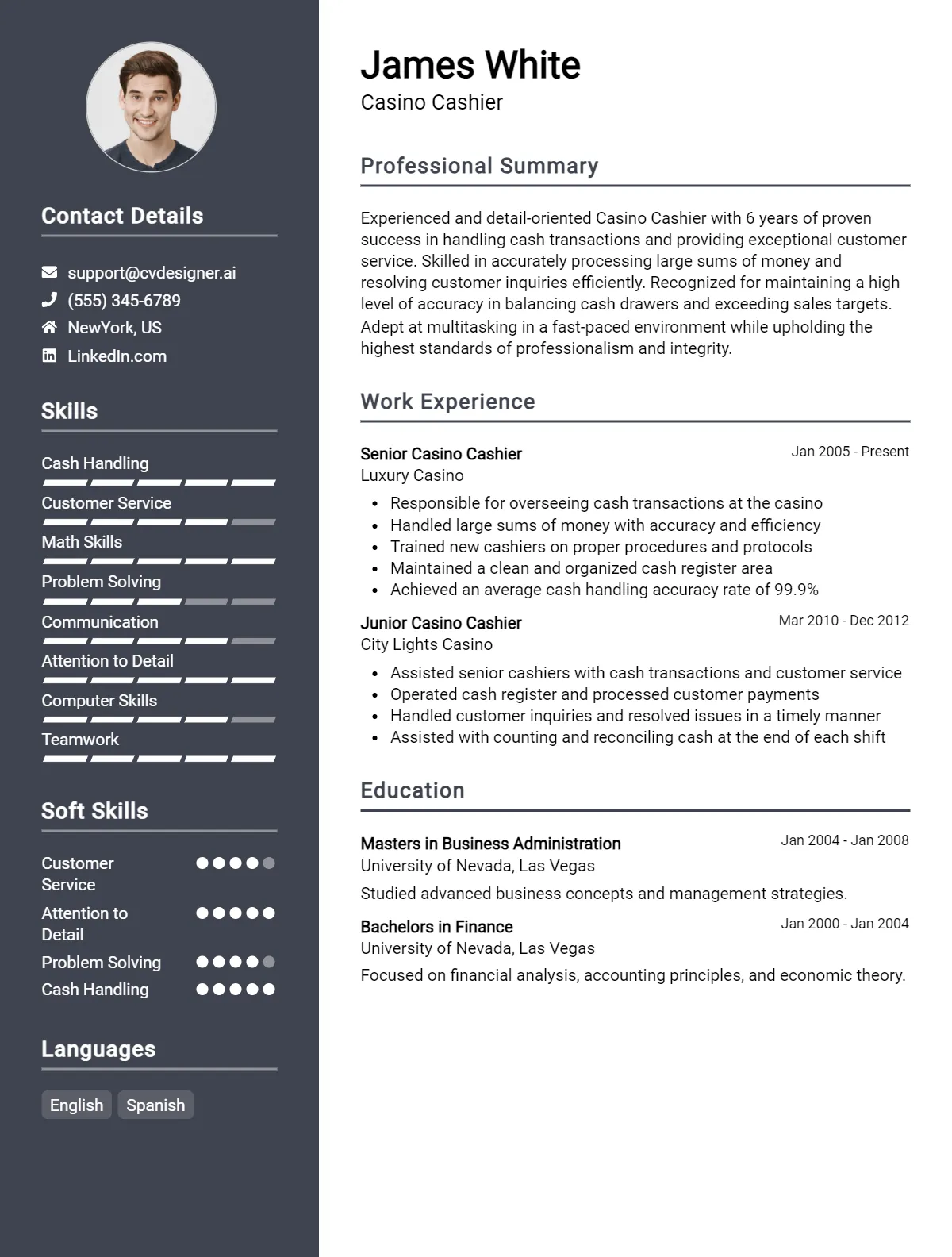 Casino Cashier CV Example For 2026: Expert Tips & Templates Preview