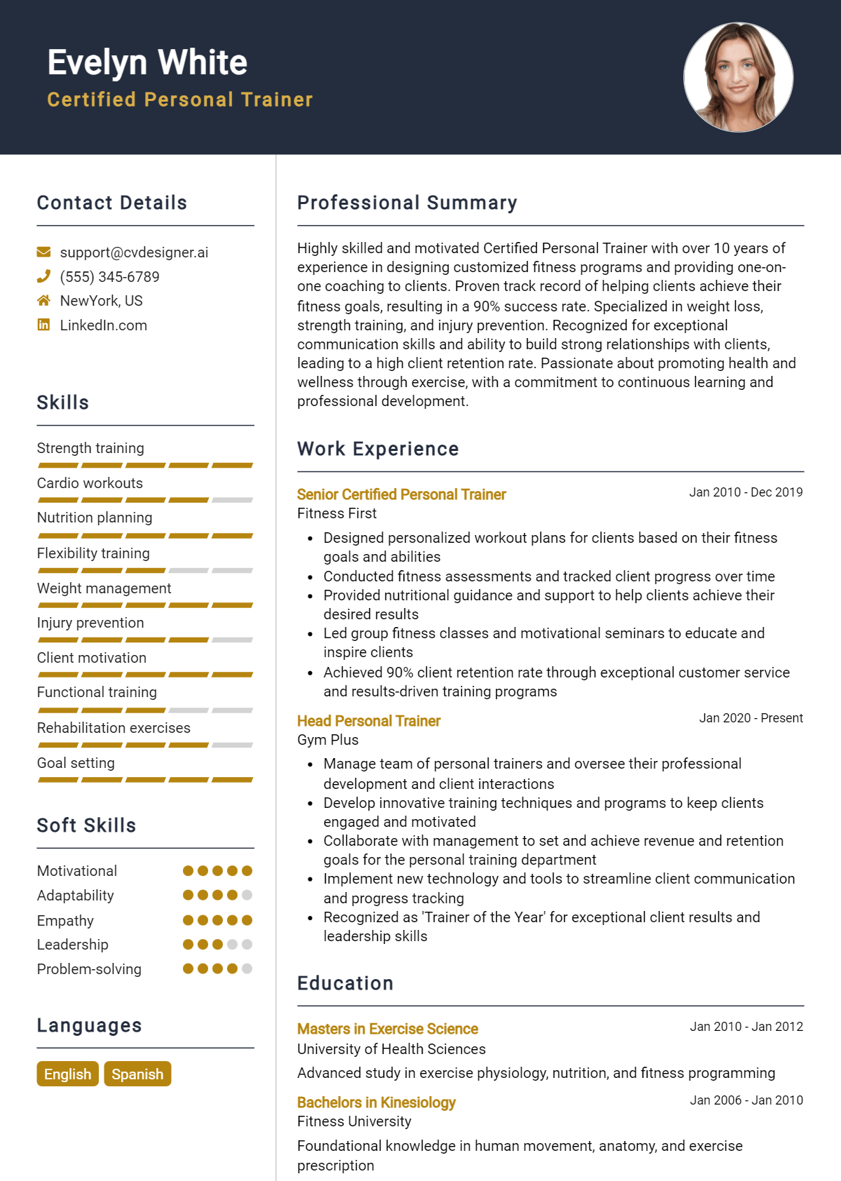 Certified Personal Trainer Resume Example for 2026: Best Formatting Tips Preview