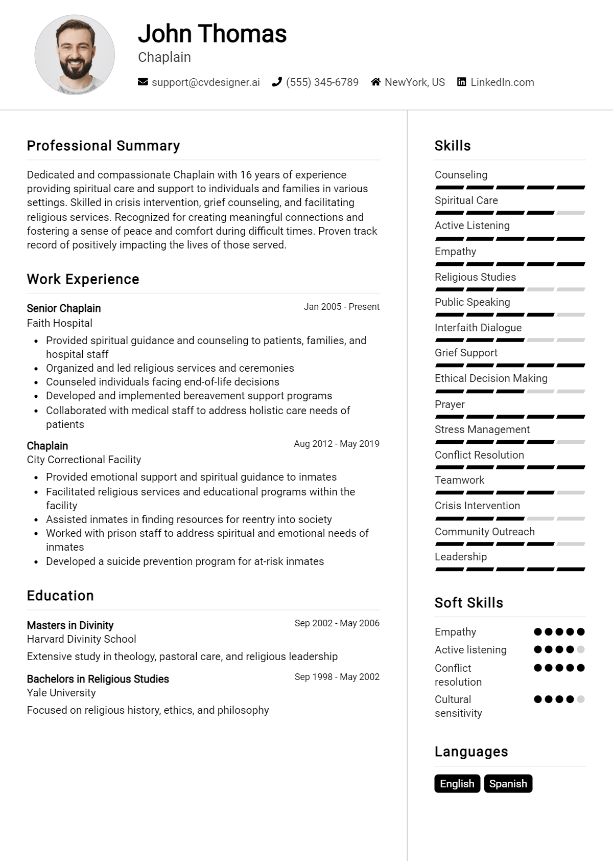 Chaplain Resume Example for 2026: Tips to Stand Out Preview