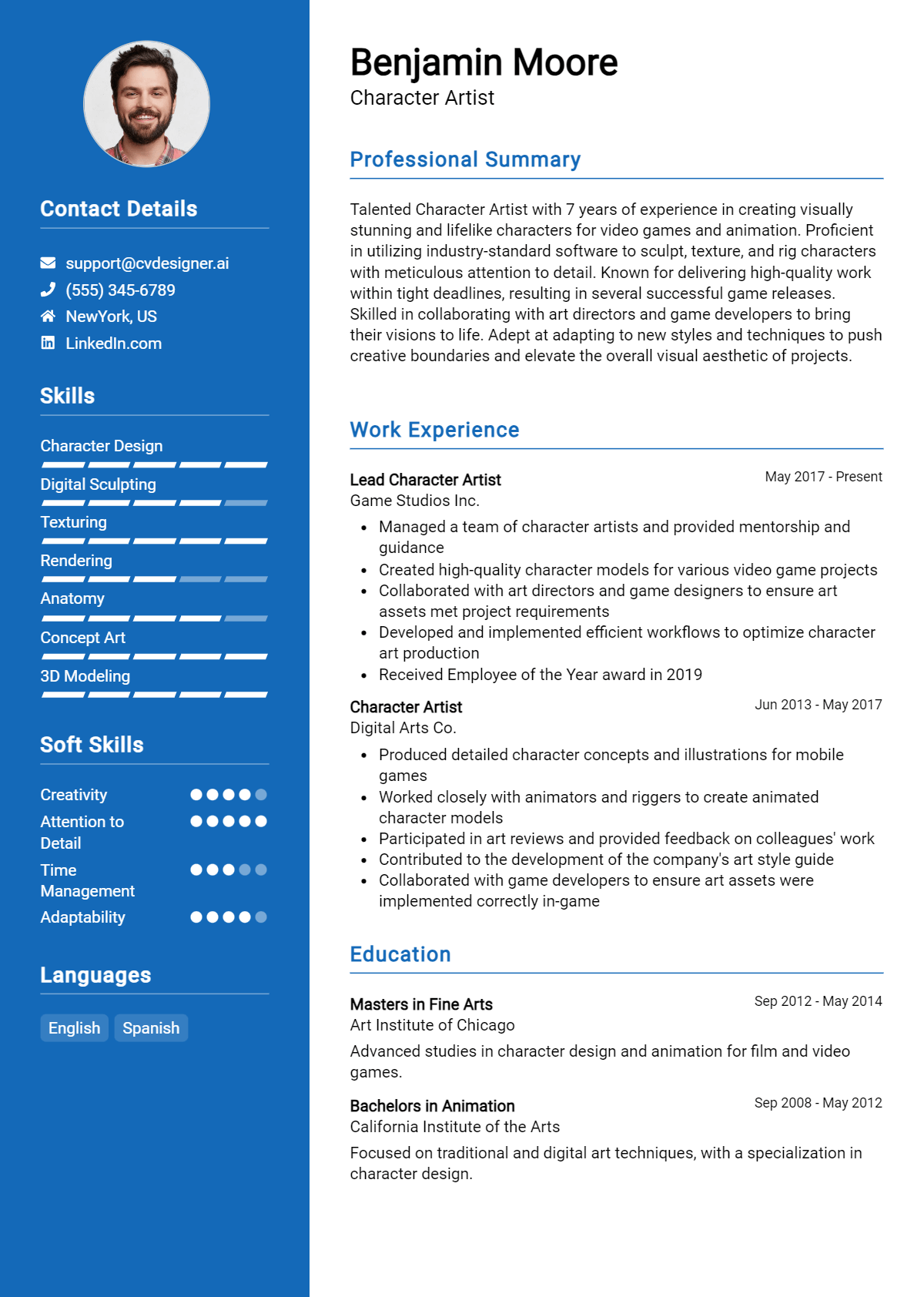 Character Artist Resume Example for 2026: Expert Tips Preview