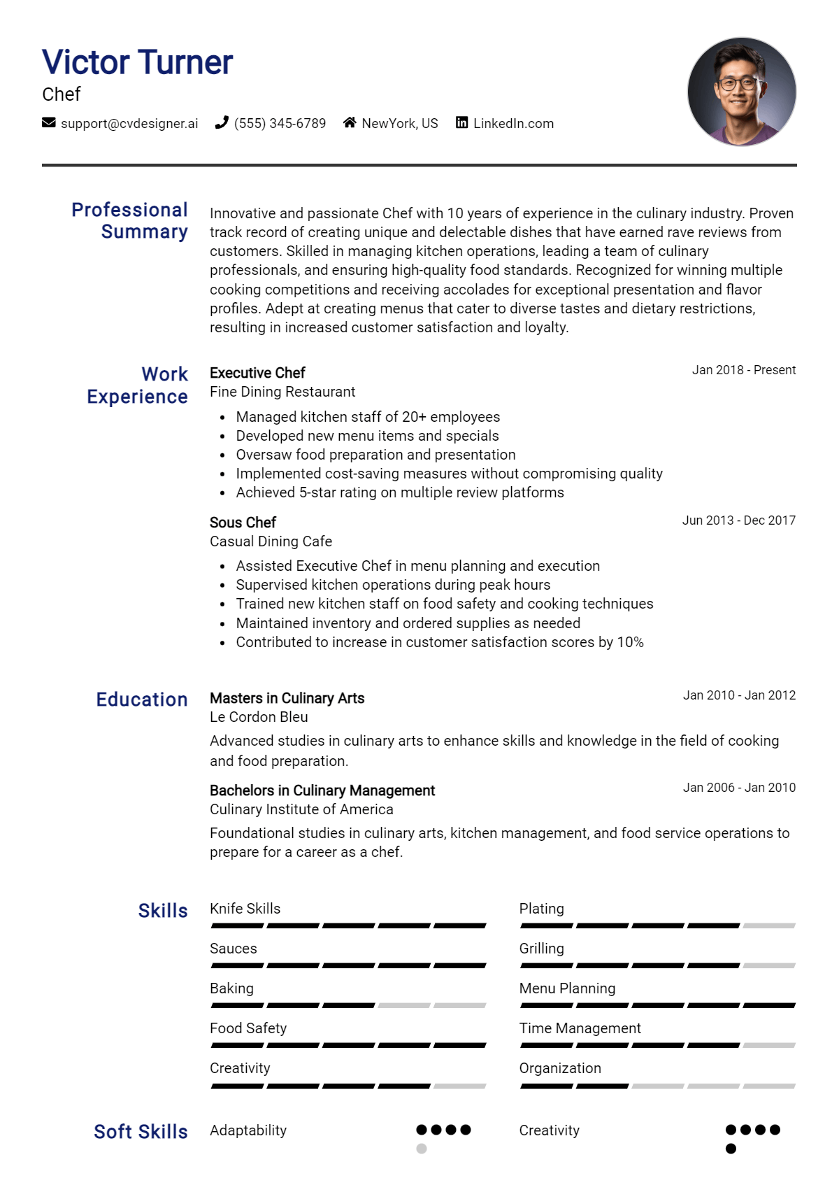 Chef Resume Example for 2026: Best Formatting Tips Preview