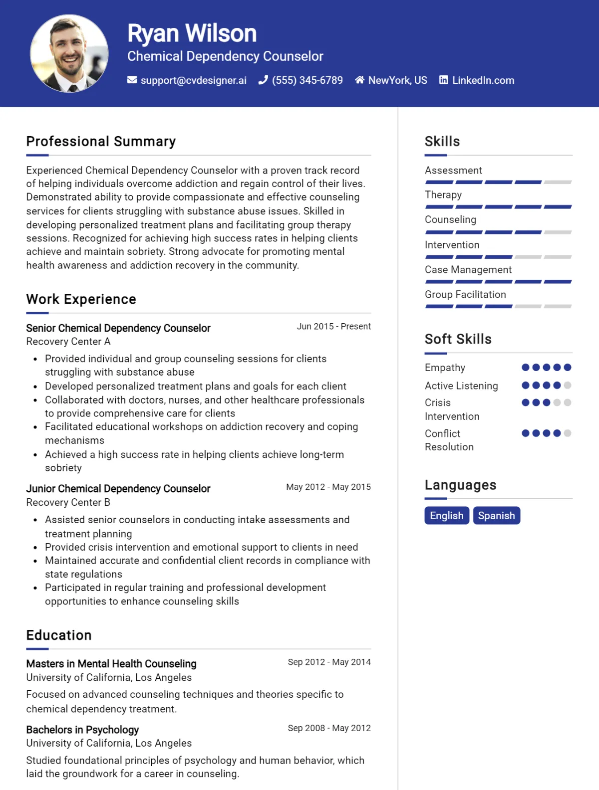 Chemical Dependency Counselor CV Example For 2026: Best Writing Guide Preview