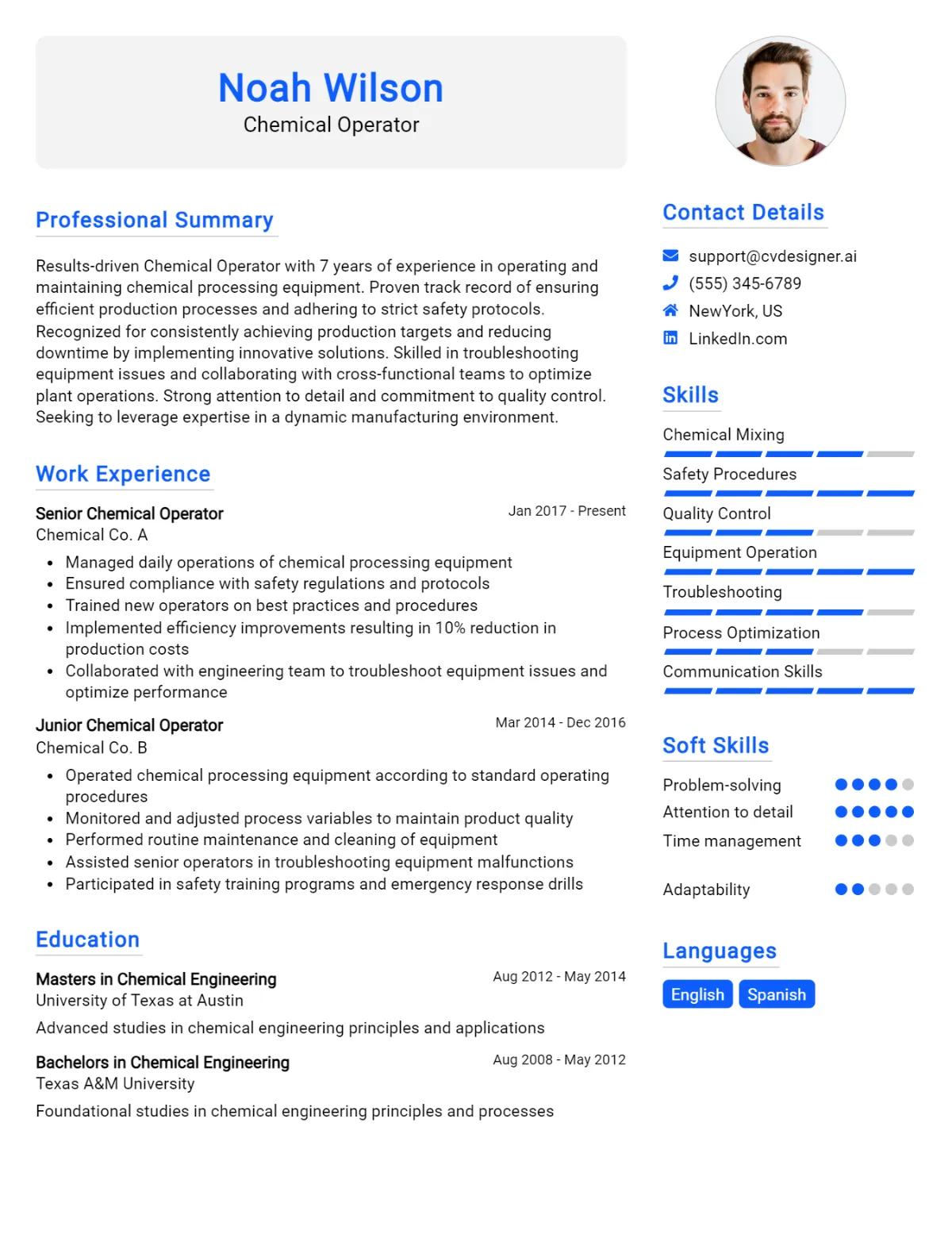 Chemical Operator CV Example For 2026: Strategies & Templates Preview