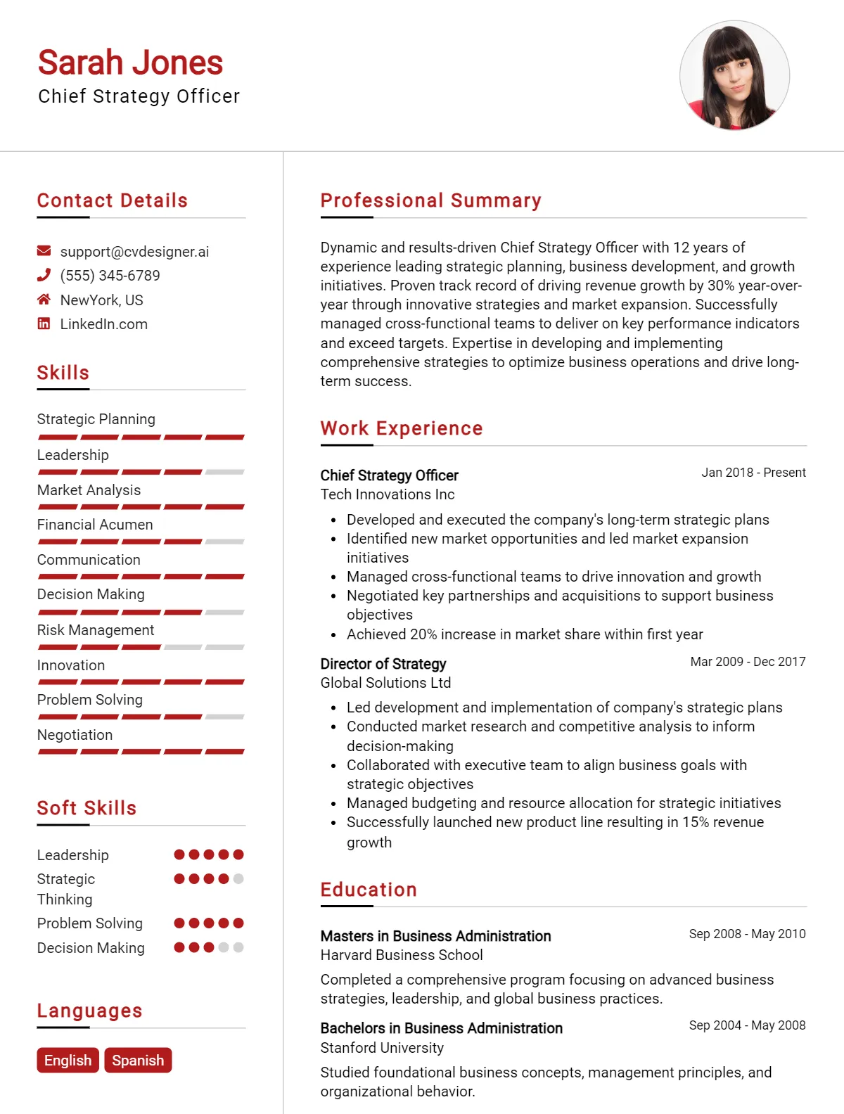 Chief Strategy Officer CV Example For 2026: Tips to Stand Out Preview