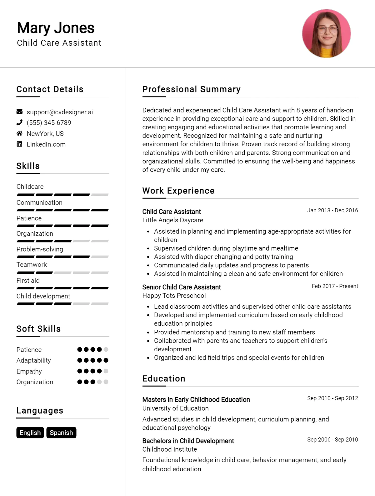 Child Care Assistant CV Example For 2026: Top Tips & Samples Preview