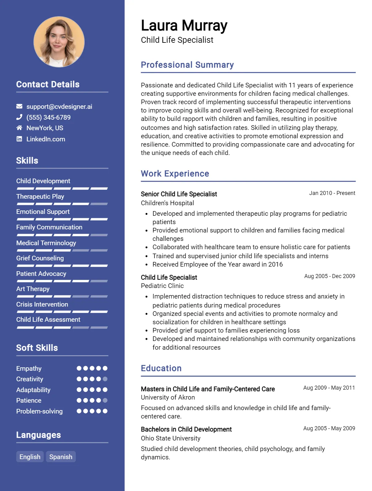 Child Life Specialist CV Example For 2026: How to Craft a Winning CV Preview