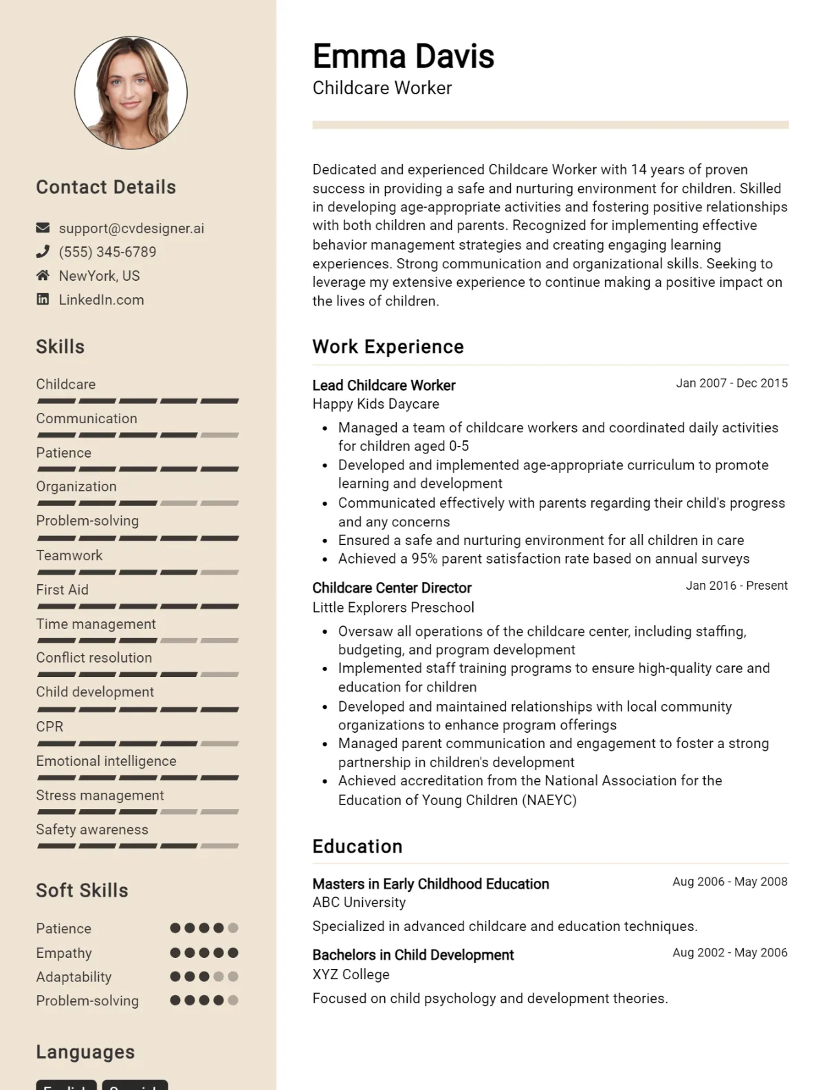 Childcare Worker CV Example For 2026: Strategies & Templates Preview