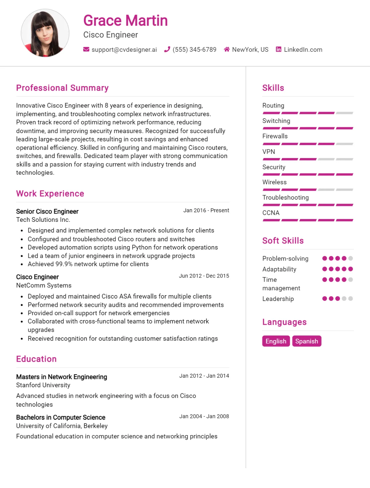 Cisco Engineer CV Example For 2026: Top Tips & Samples Preview