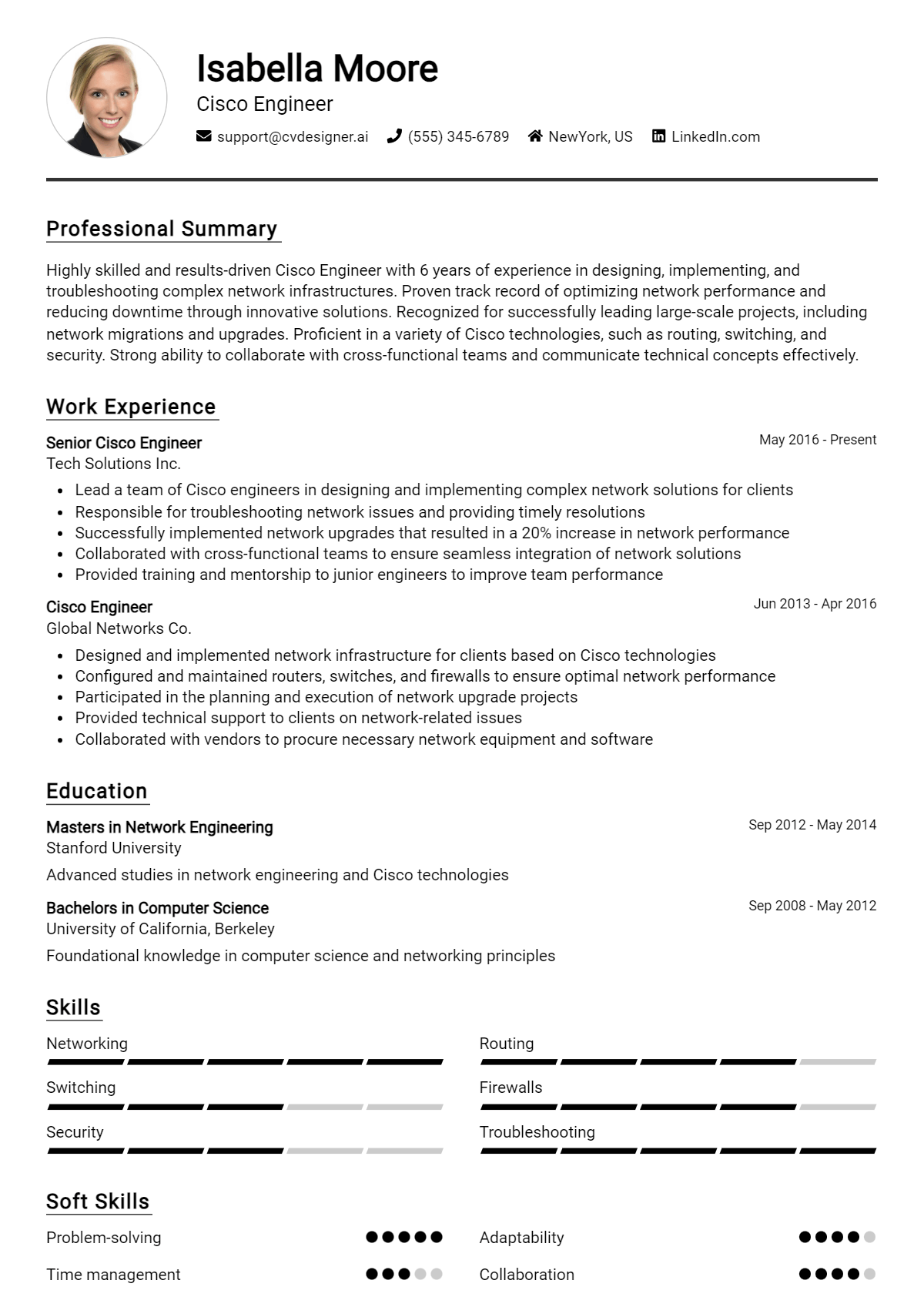 Cisco Engineer Resume Example for 2026: Ultimate Guide Preview