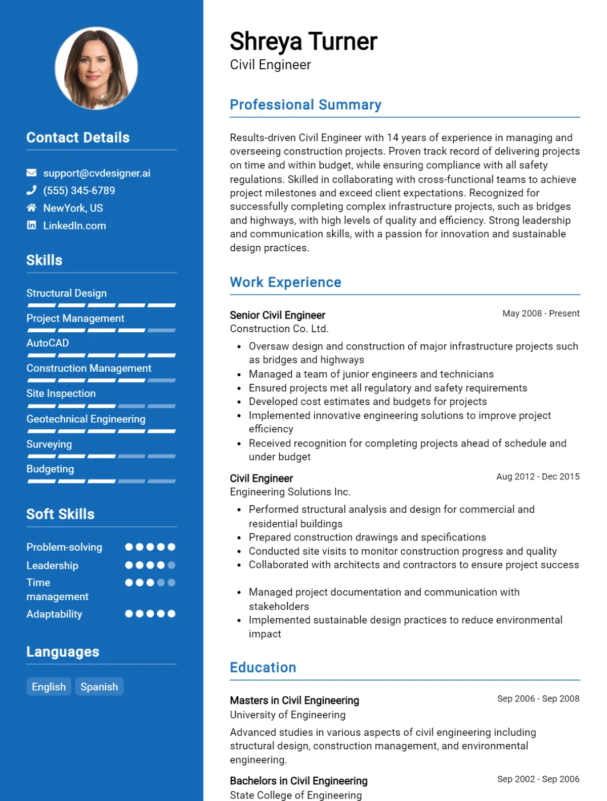 5 Civil Engineer CV Examples And Templates For 2026: Free Downloadable Preview
