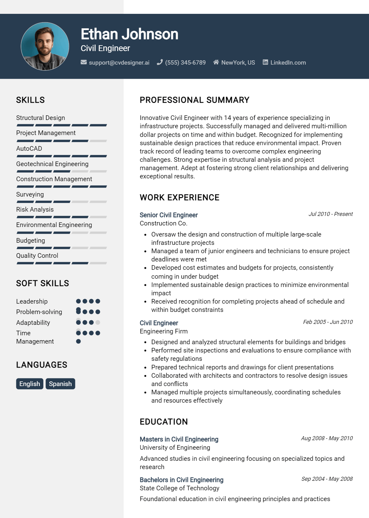 Civil Engineer Resume Example for 2026: Best Tips & Templates Preview
