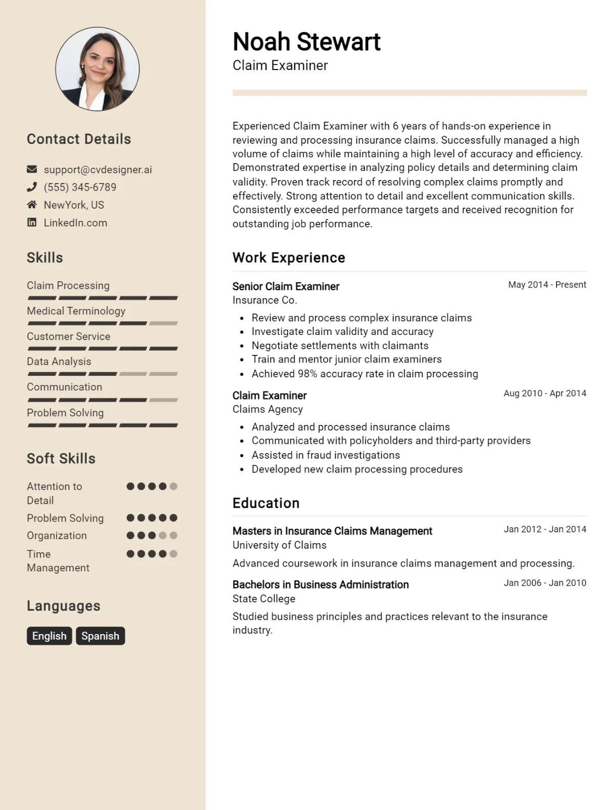 Claim Examiner CV Example For 2026: Expert Tips & Templates Preview