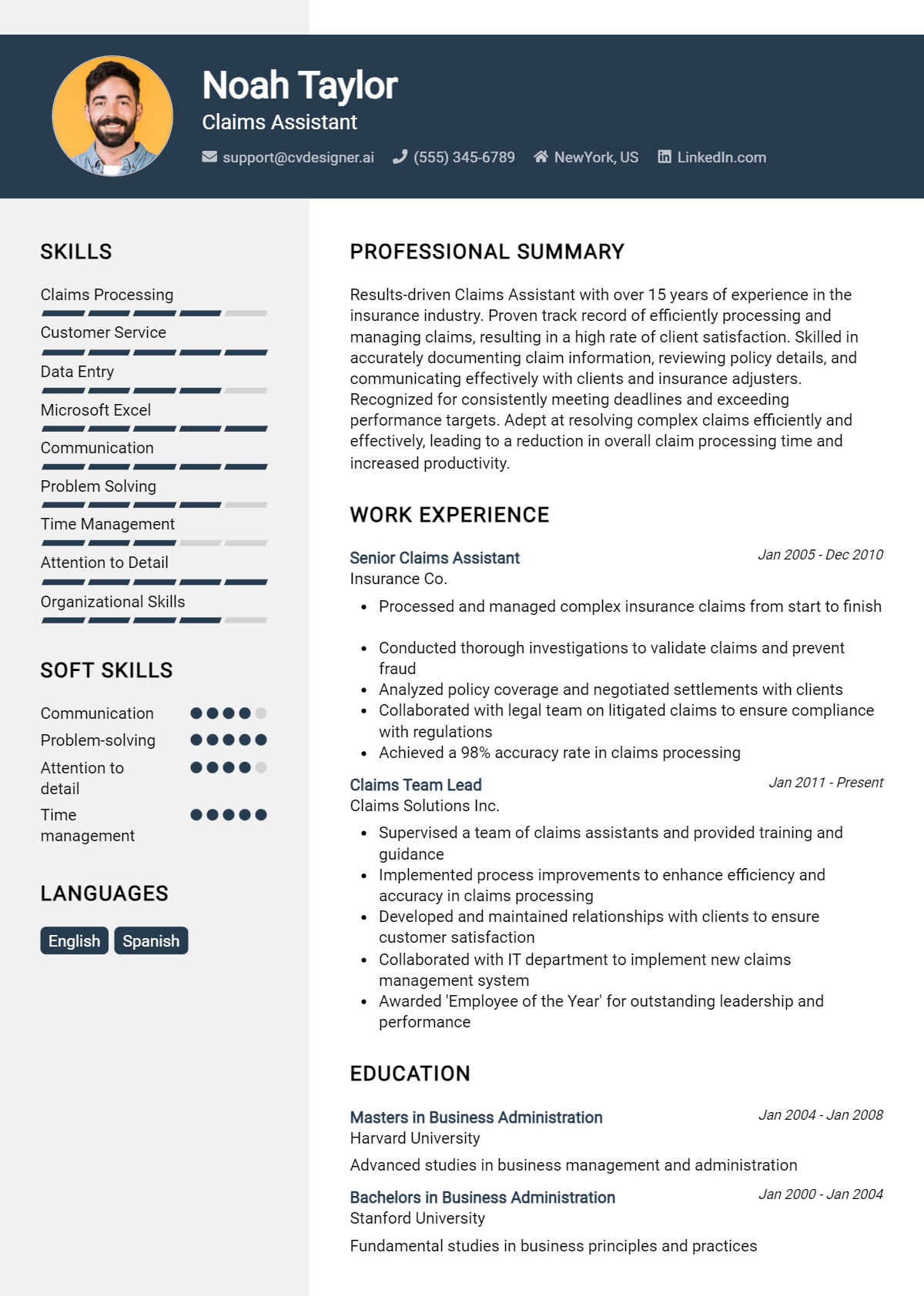 Claims Assistant Resume Example for 2026: Tips & Templates Preview