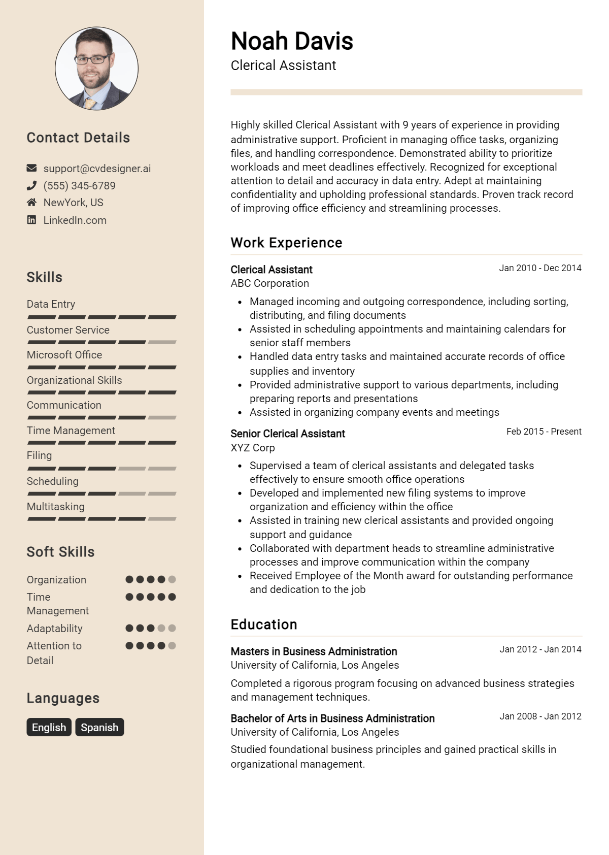 Clerical Assistant Resume Example for 2026: How to Create a Professional CV Preview