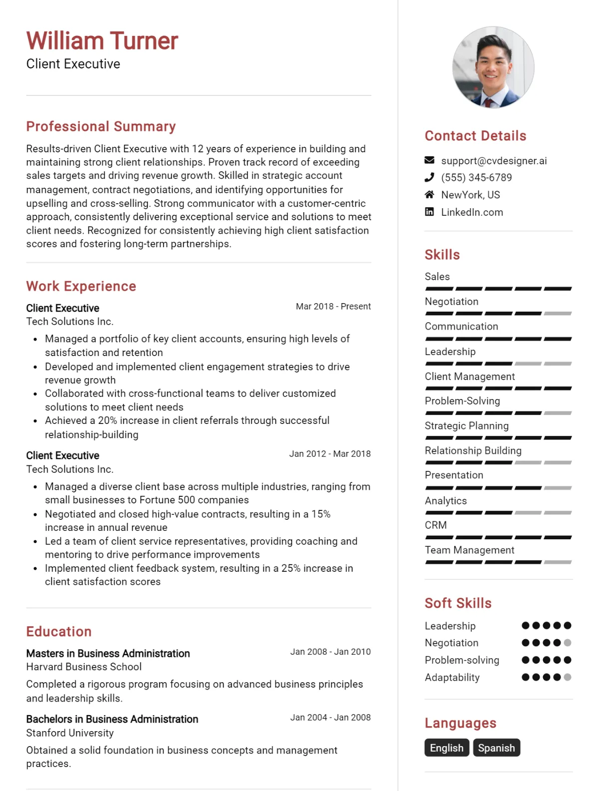Client Executive CV Example For 2026: Best Formatting Tips Preview