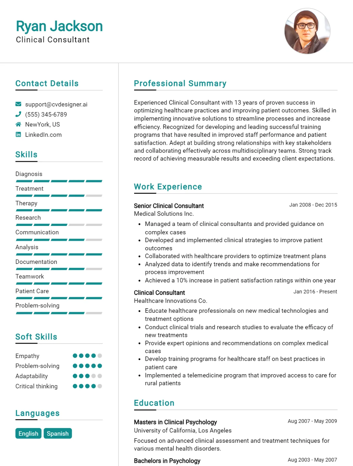 Clinical Consultant CV Example For 2026: Tips & Templates Preview
