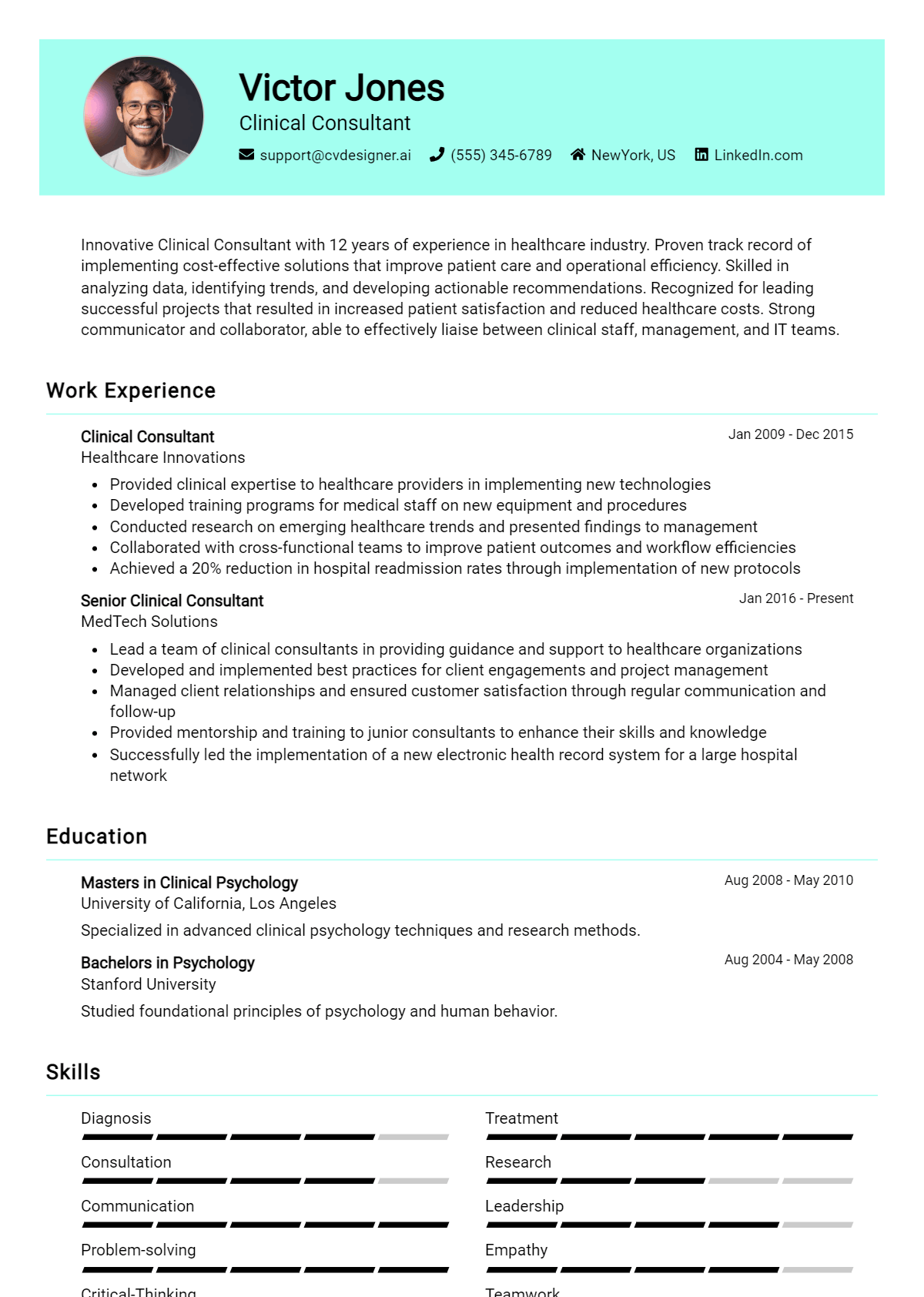Clinical Consultant Resume Example for 2026: Best Formatting Tips Preview