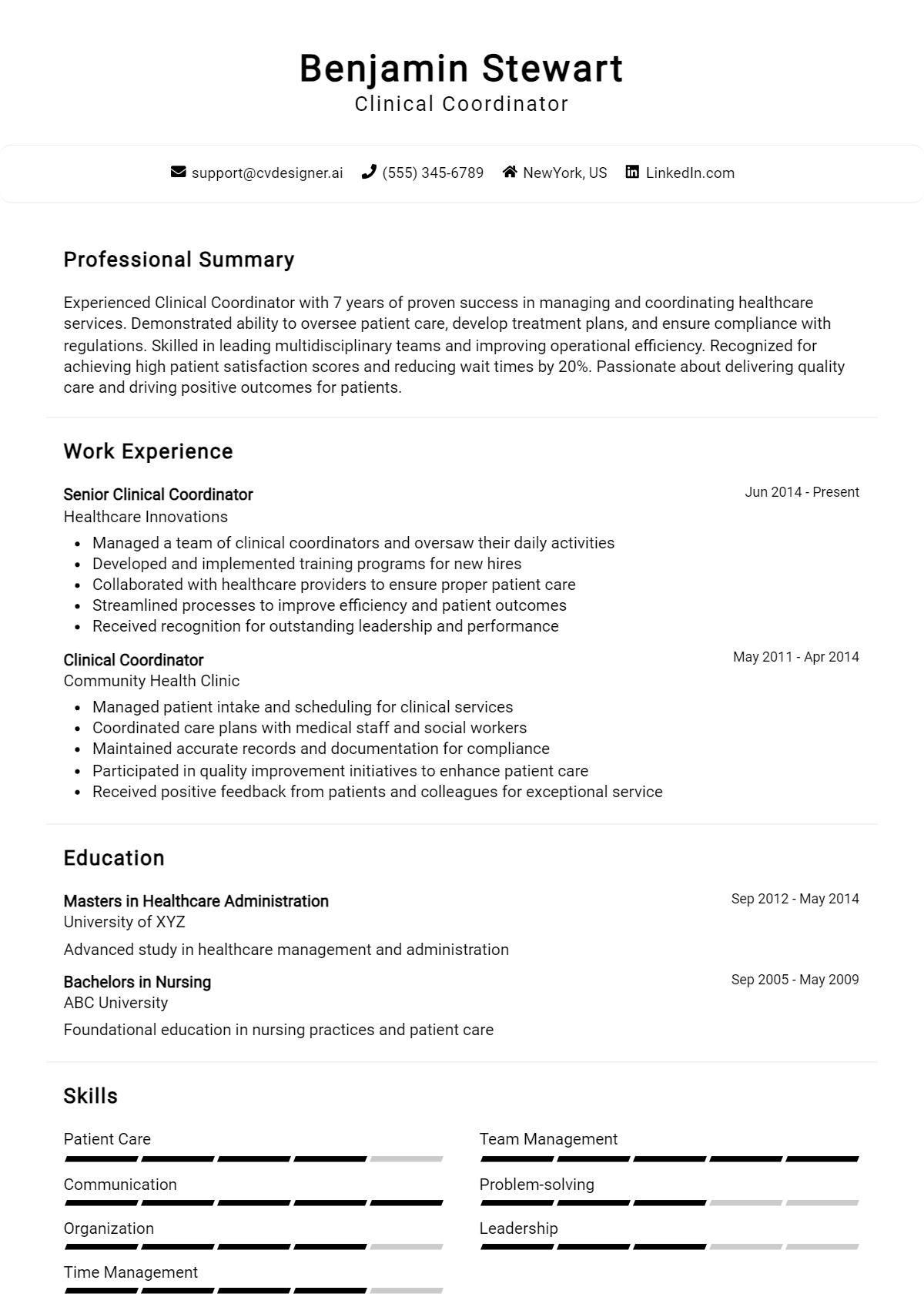 Clinical Coordinator Resume Example for 2026: Best Formatting Tips Preview