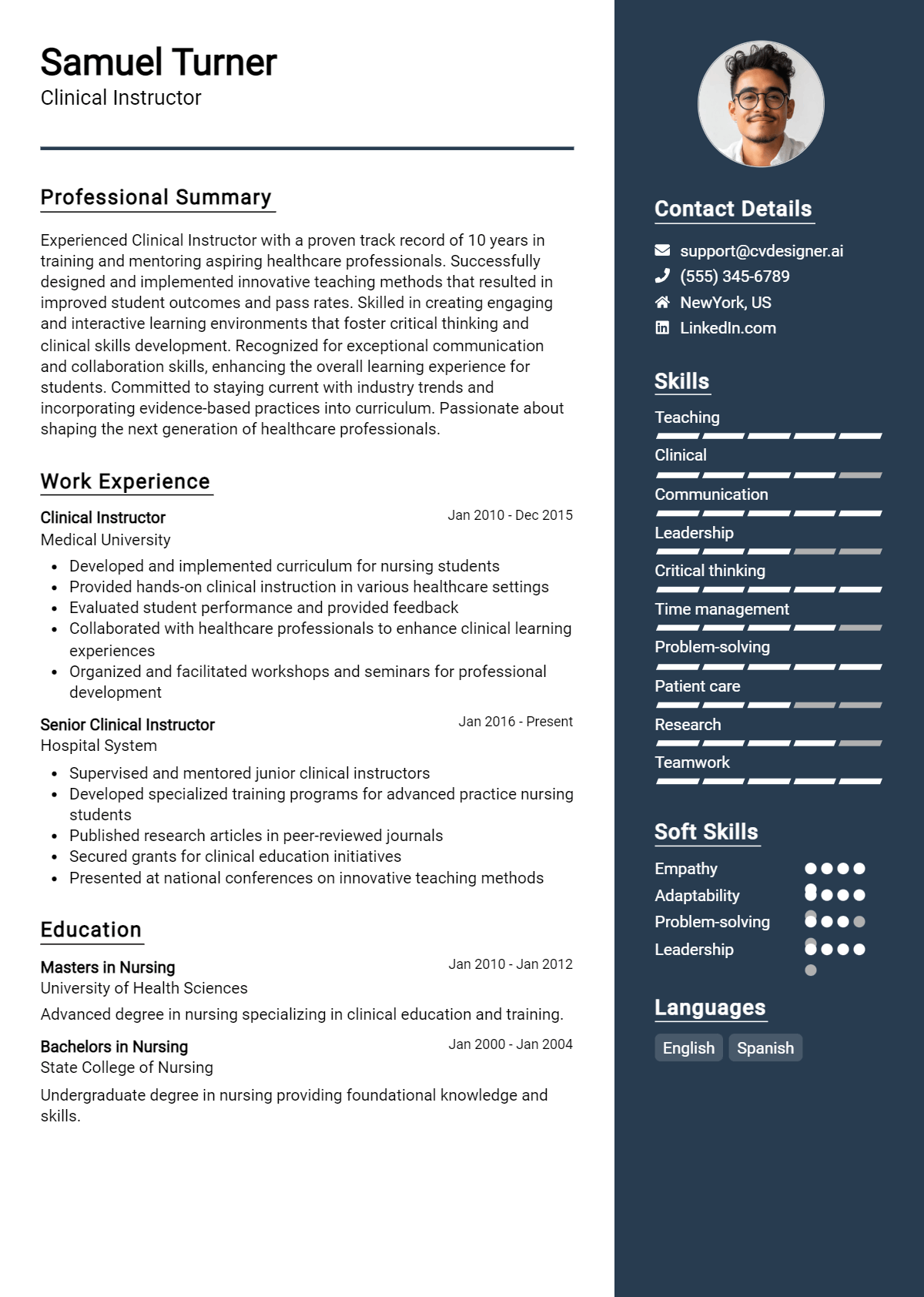 Clinical Instructor Resume Example for 2026: Best Writing Guide Preview