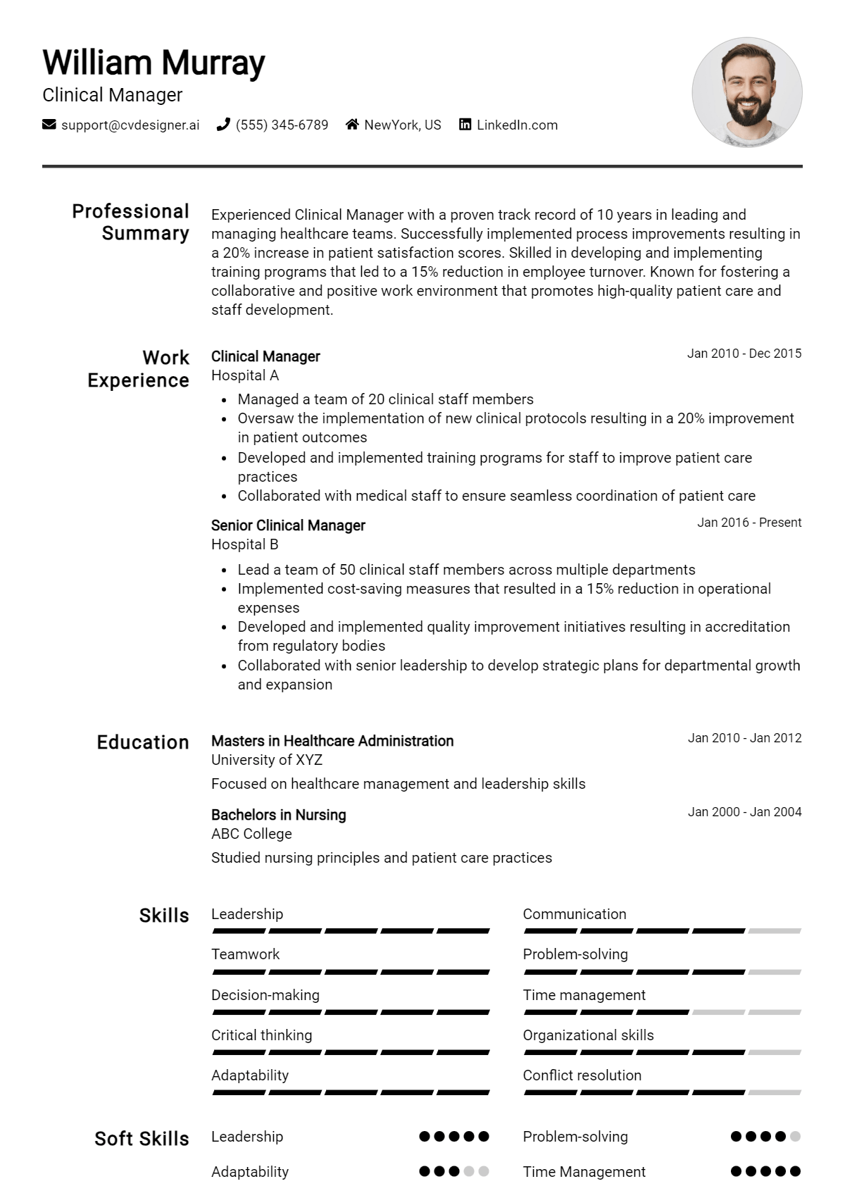 Clinical Manager Resume Example for 2026: Proven Tips & Templates Preview