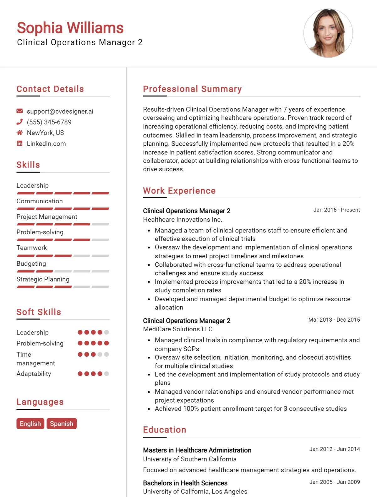 Clinical Operations Manager CV Example For 2026: How to Craft a Winning CV Preview