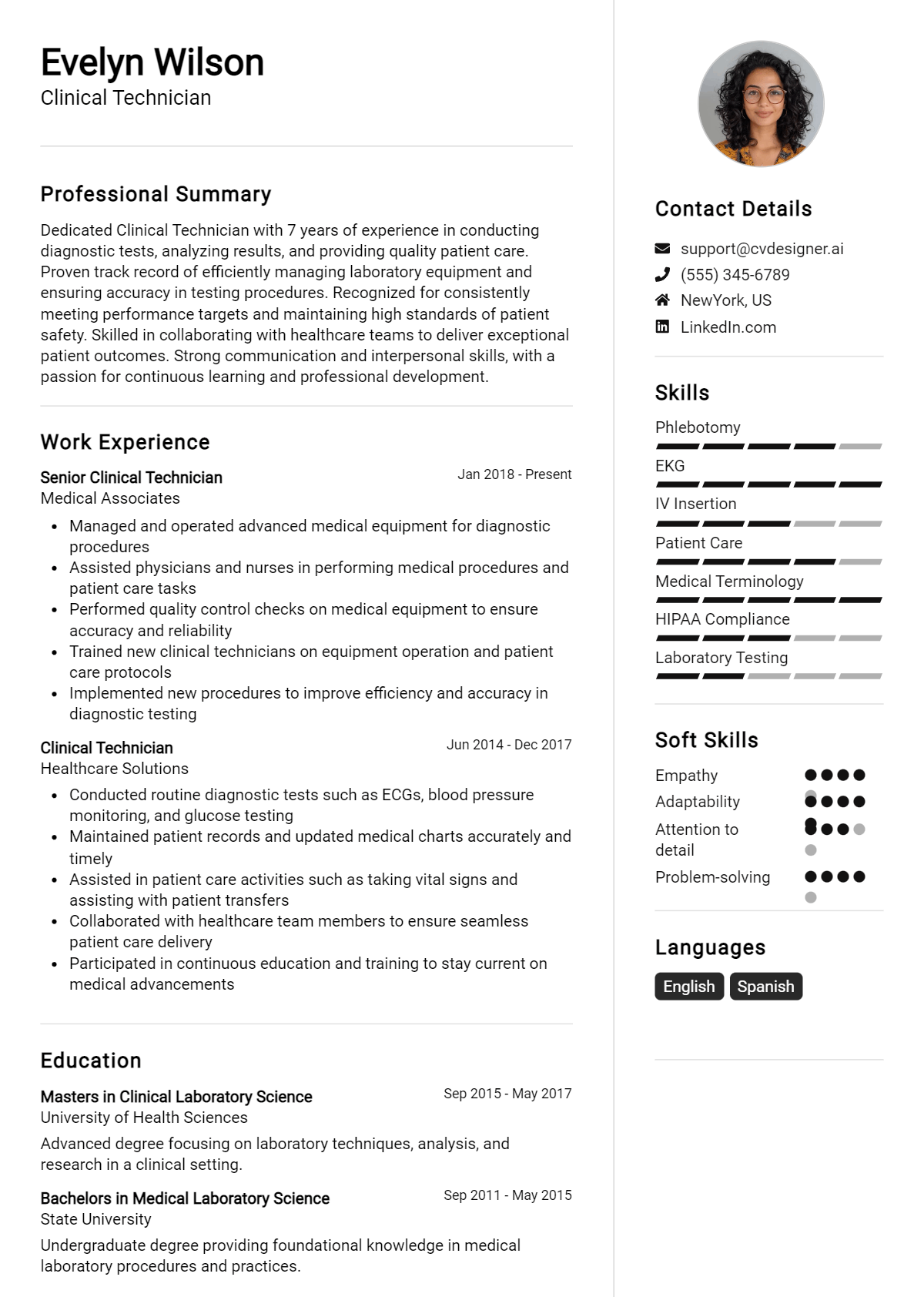 Clinical Technician Resume Example for 2026: Ultimate Guide Preview