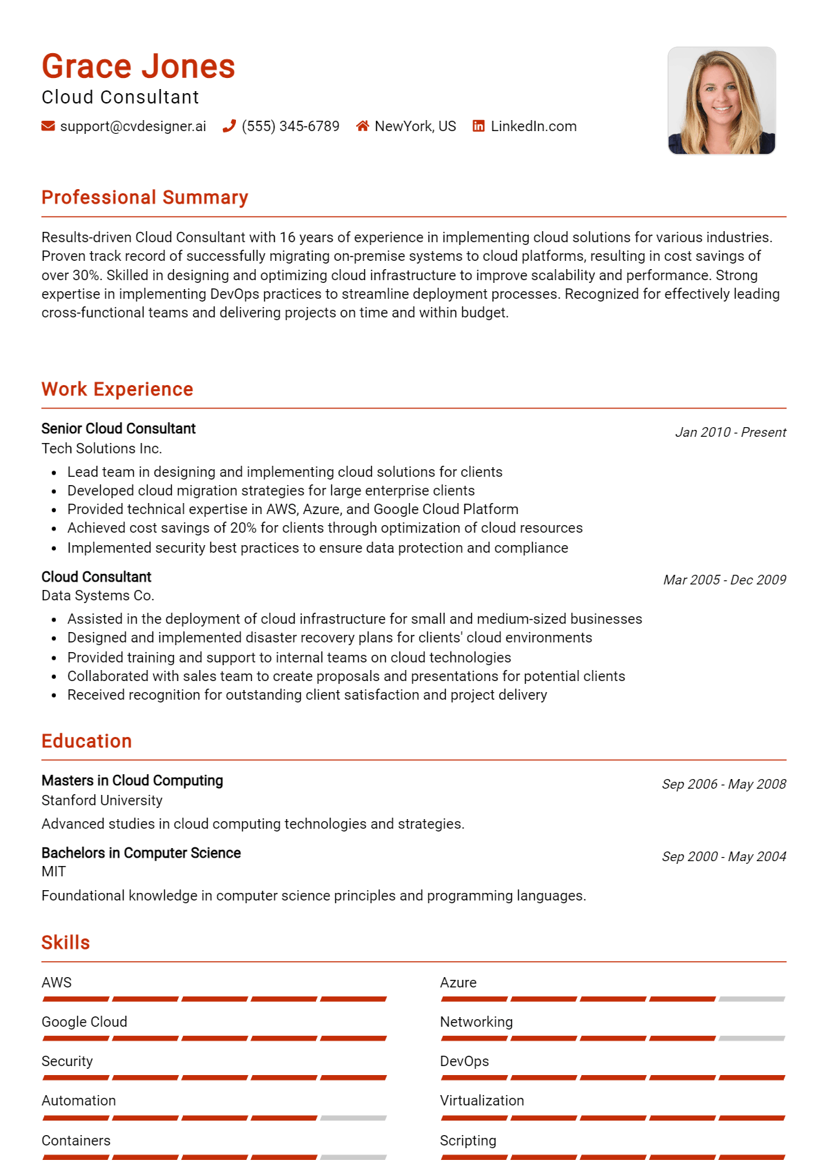 Cloud Consultant Resume Example for 2026: Best Writing Tips Preview
