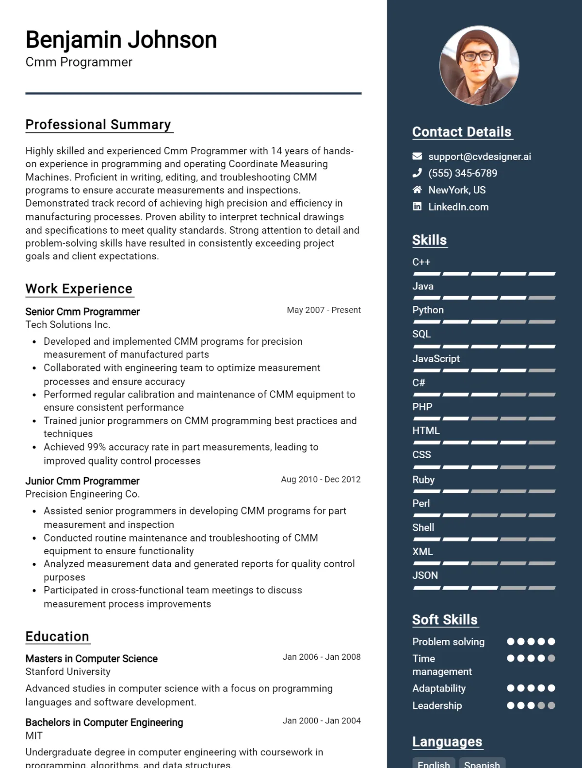 CMM Programmer CV Example For 2026: Best Formatting Tips Preview