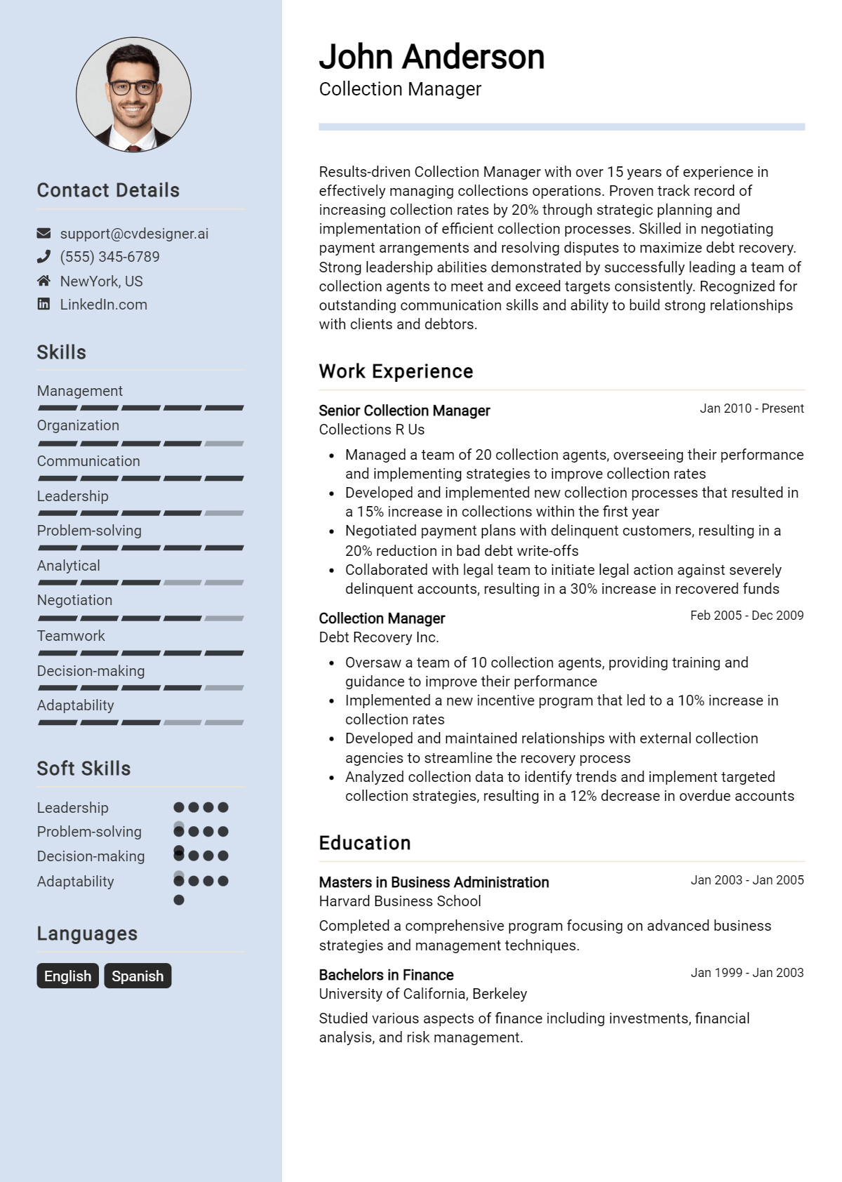 Collection Manager Resume Example for 2026: Ultimate Guide Preview