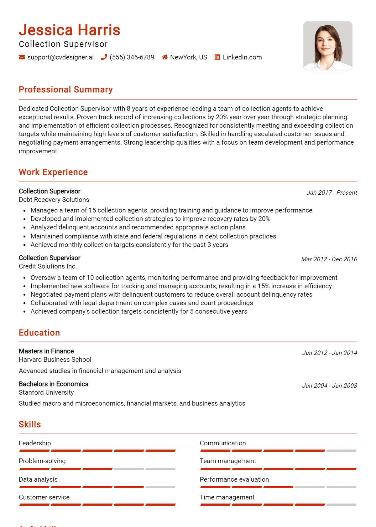 Collection Supervisor Resume Example for 2026: Tips & Templates Preview
